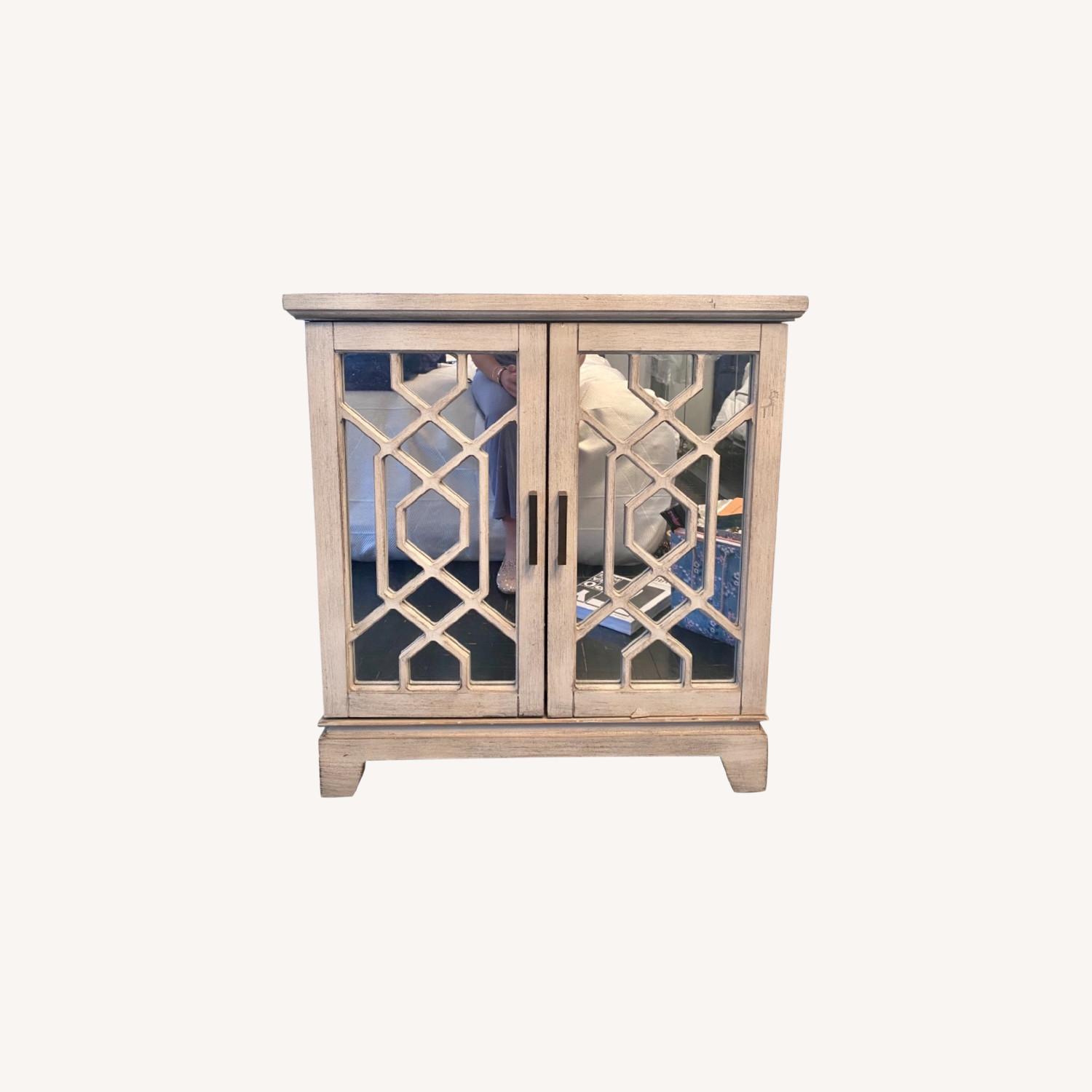 Wood Gray Mirror Cabinet - image-0