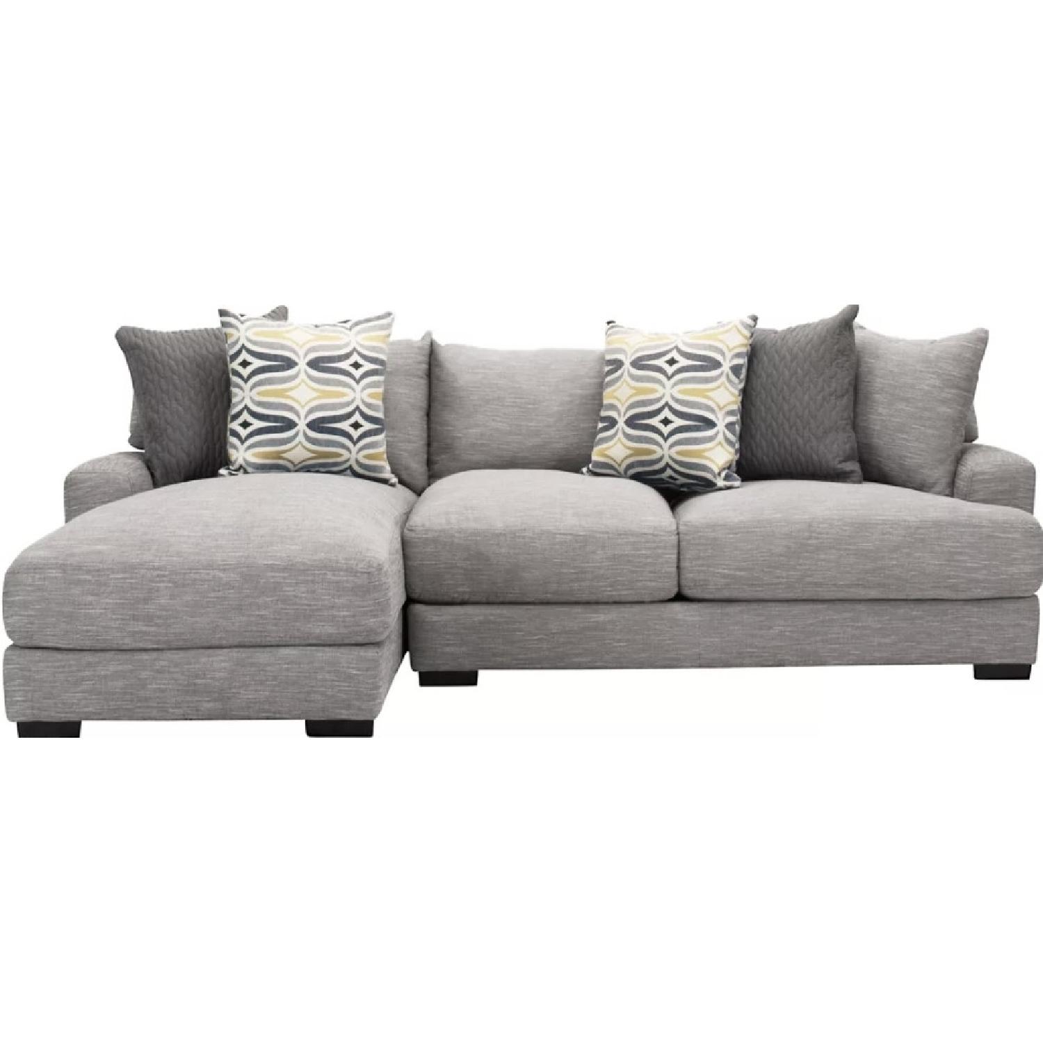 Raymour & Flanigan Gray Sectional Sofa AptDeco