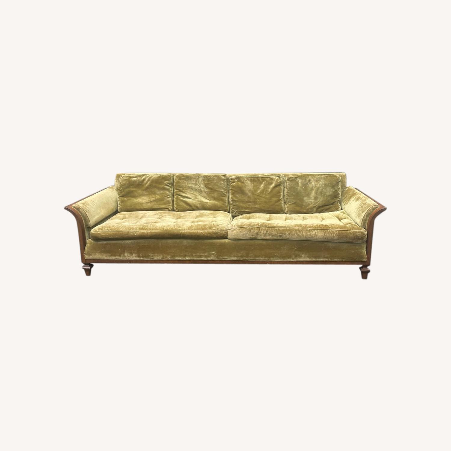 Tomlinson Companie Vintage Yellow Tomlinson Velvet Sofa 60s - image-0