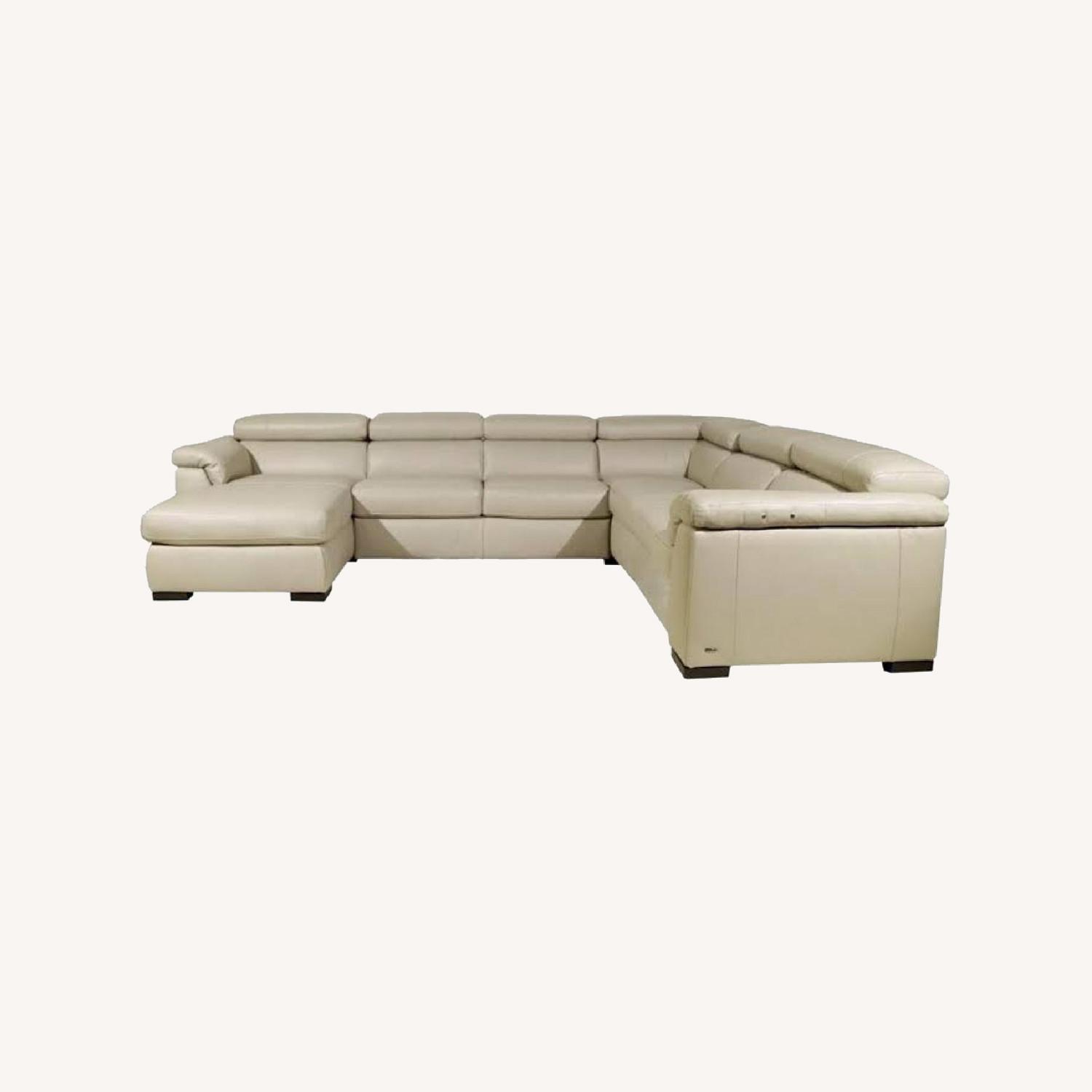 Natuzzi Italian Leather Sectional Seats 6 - AptDeco
