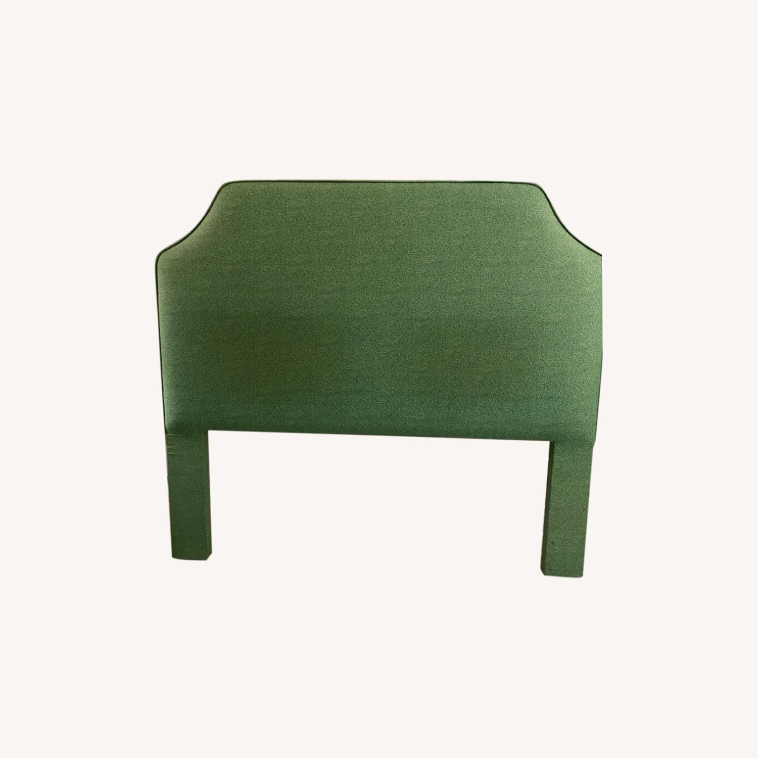 Custom Upholstered Queen Headboard and Bedskirt AptDeco