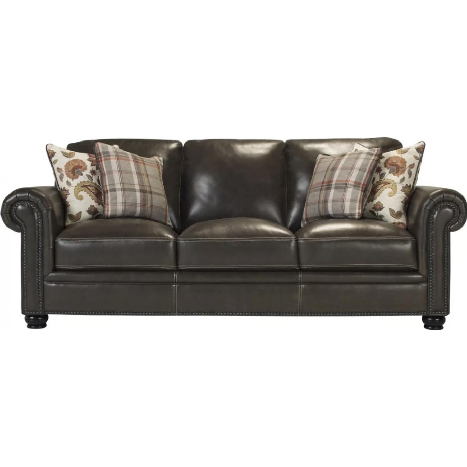 Raymour & Flanigan Denley Leather Sofa - image-4