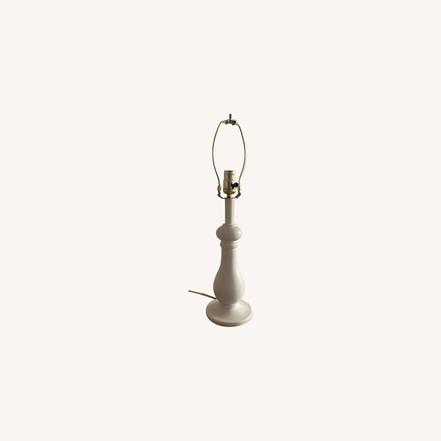 Off-White/Cream Wooden 3-Way Table Lamp - image-0