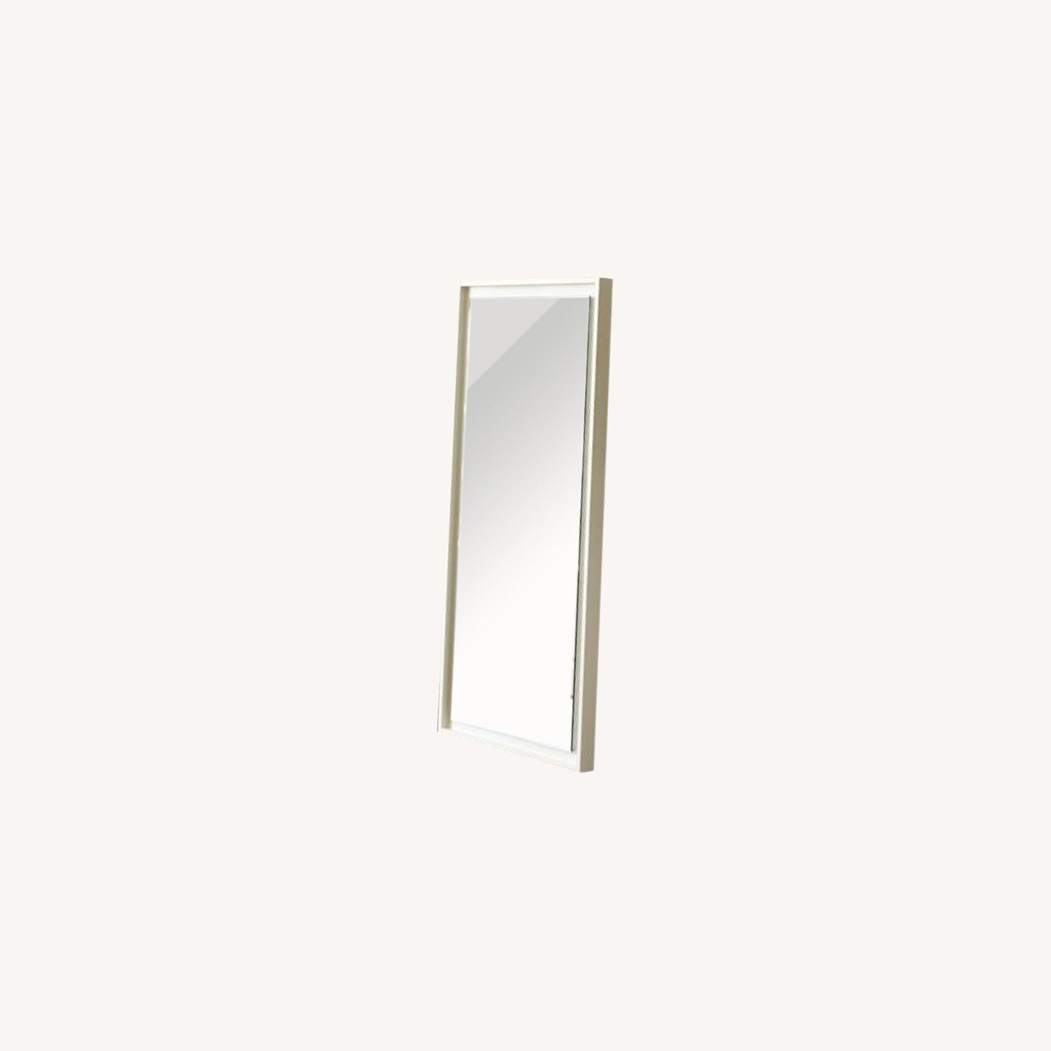 West Elm Floating Wood Wall Mirror, White Lacquer AptDeco