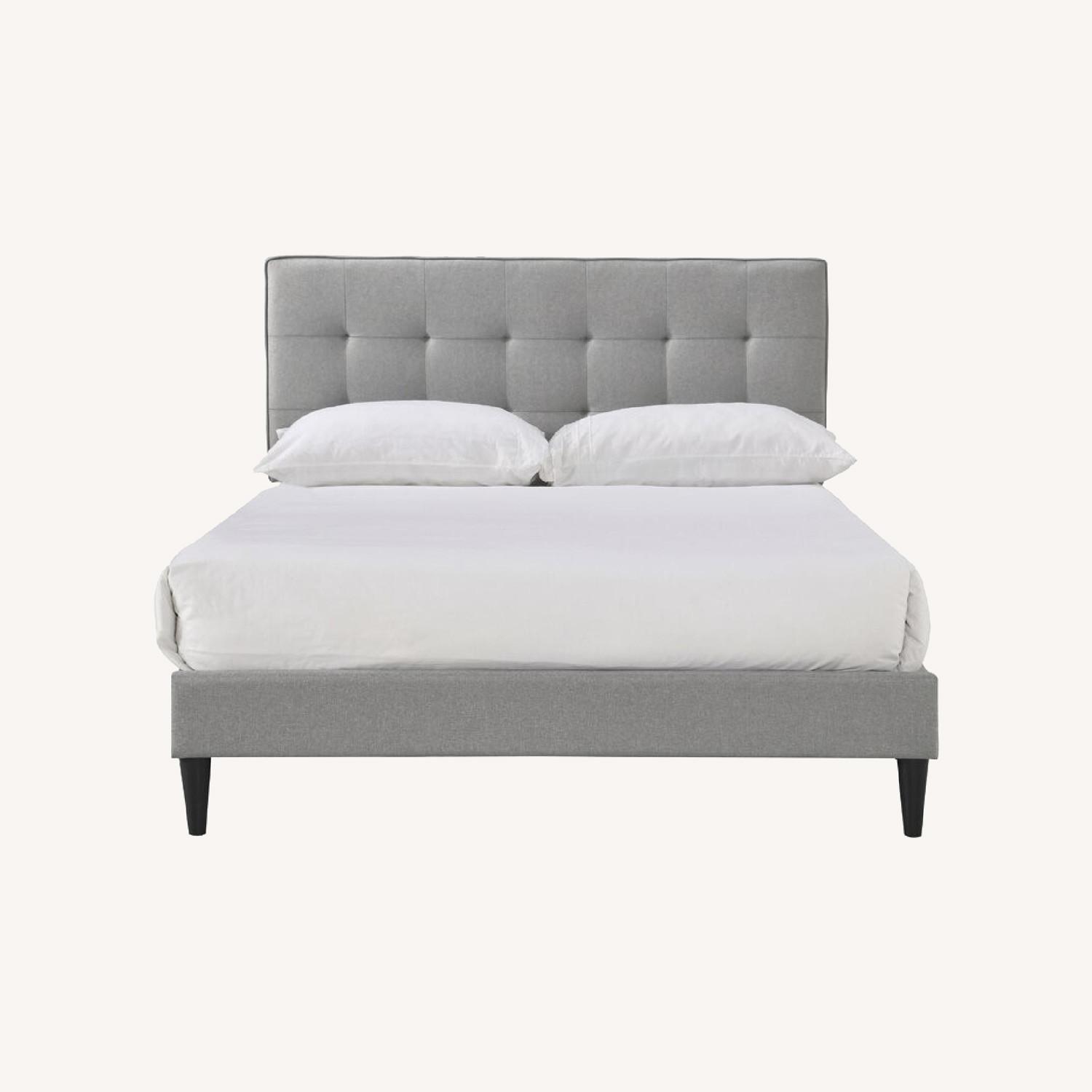 Tufted Upholstered Low Profile Platform Bed - image-0
