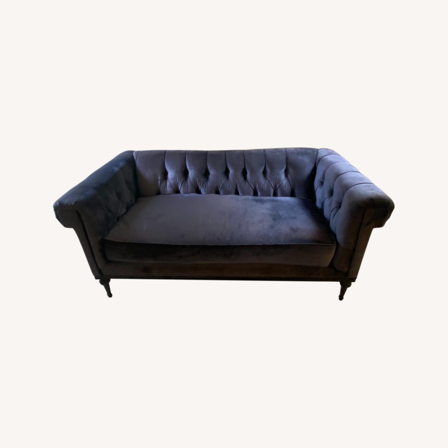 Purple Velvet Sofa AptDeco