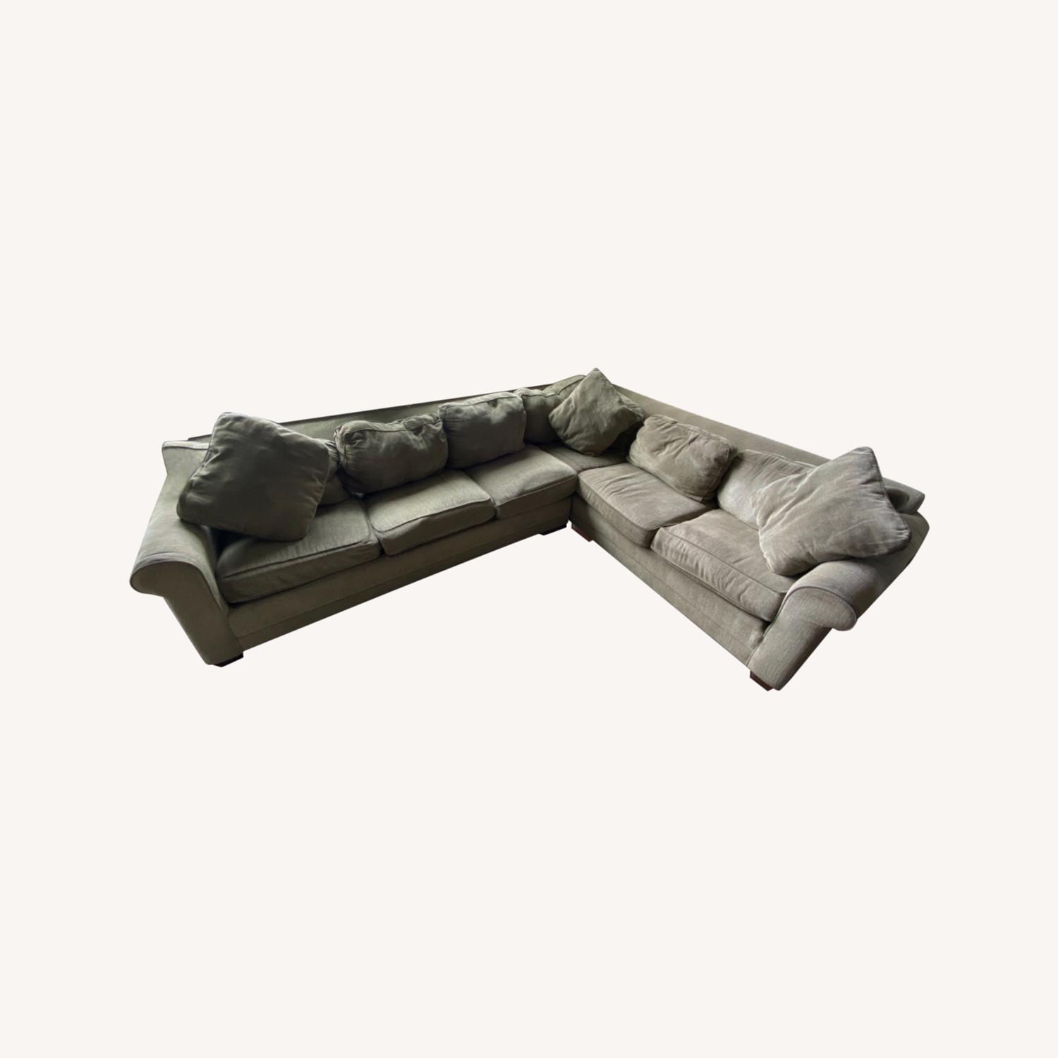 Olive Green 2 Piece Sectional Sleeper Sofa - image-0