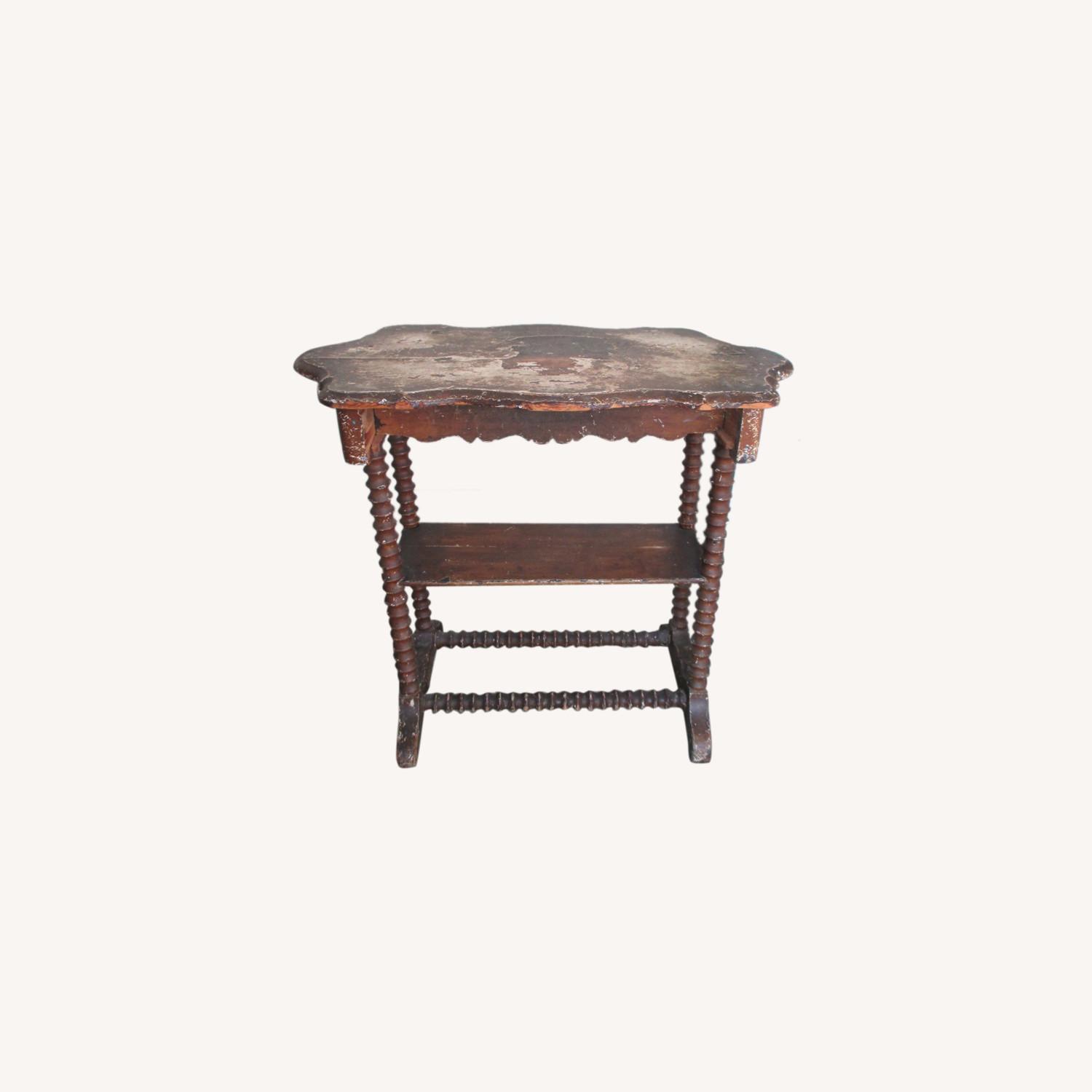 Antique Spool-legged Side Table - image-0