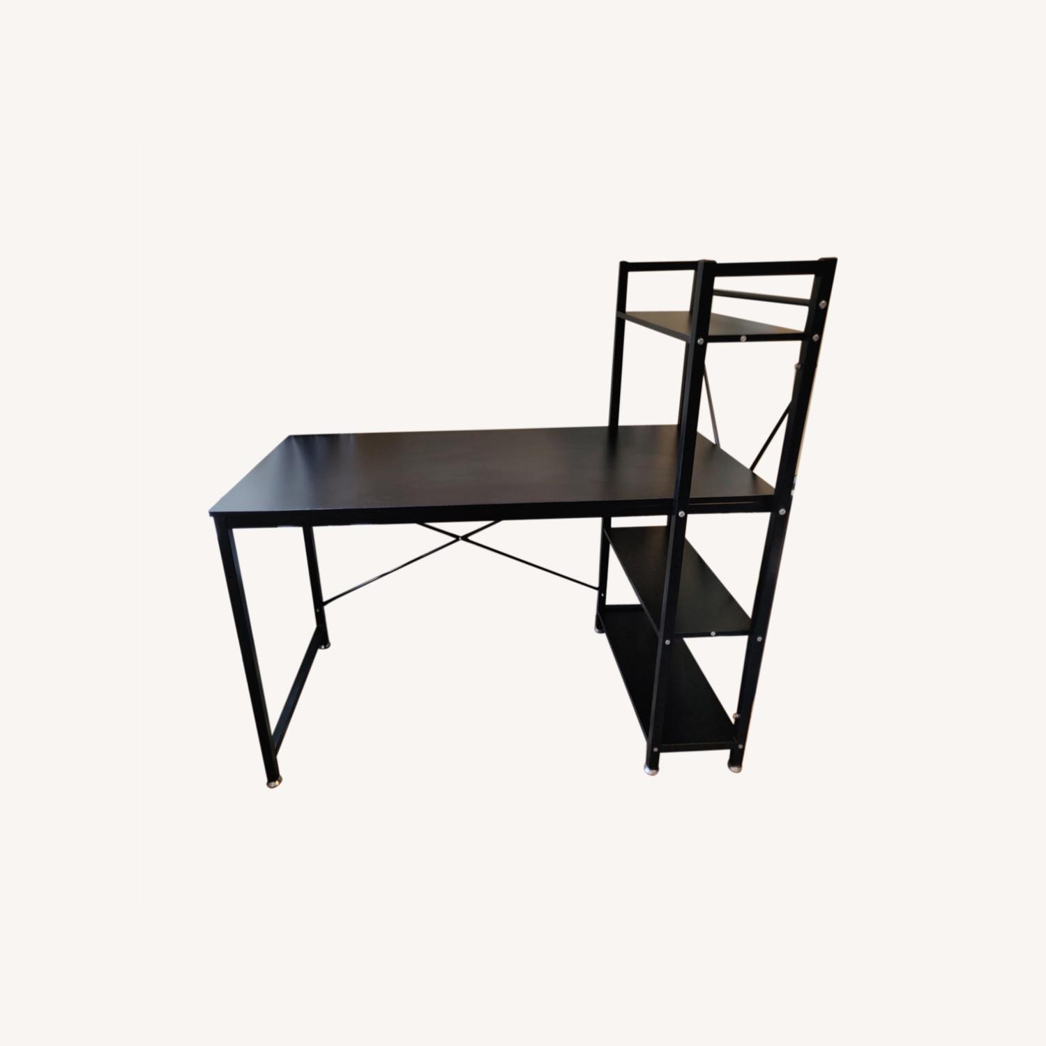 Industrial-style Desk with Shelves - image-0