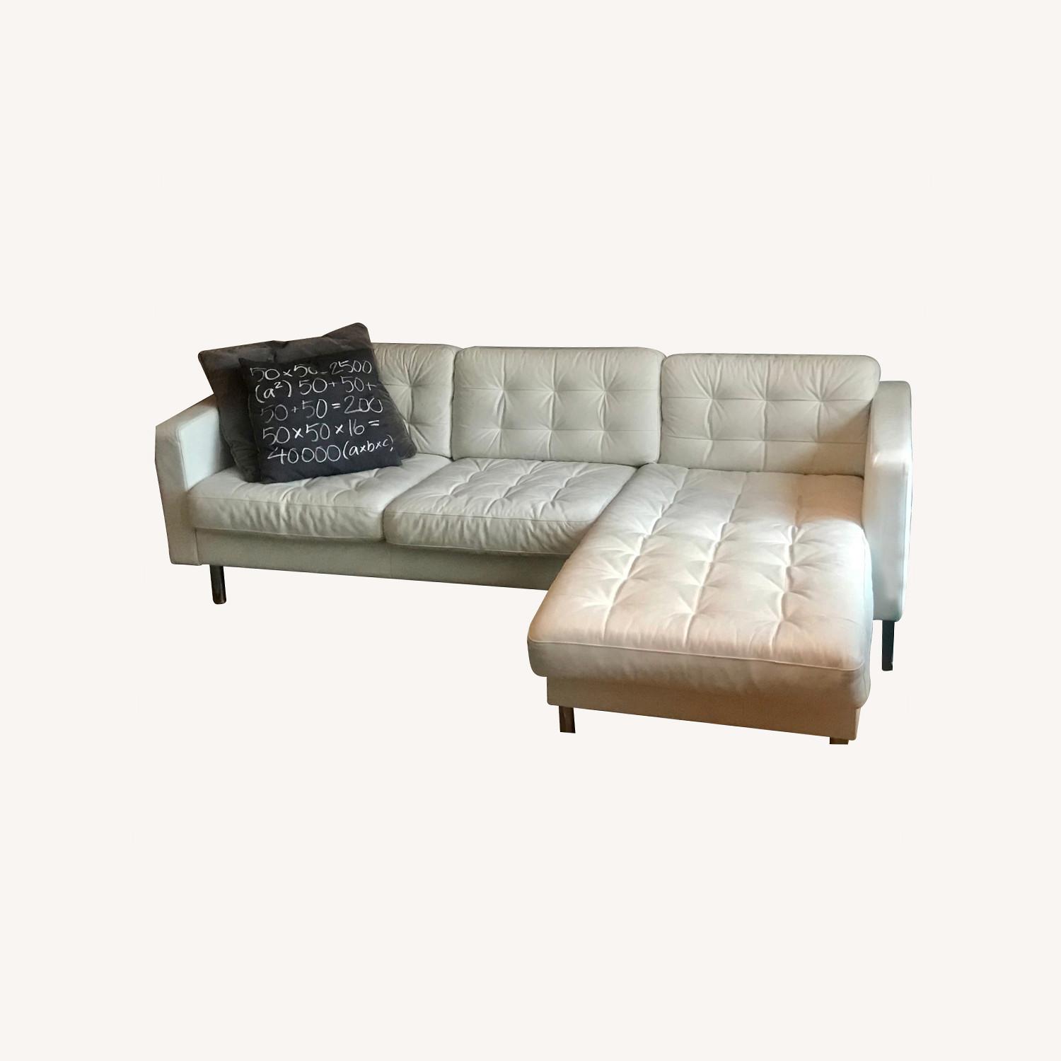 IKEA White Leather Sectional AptDeco
