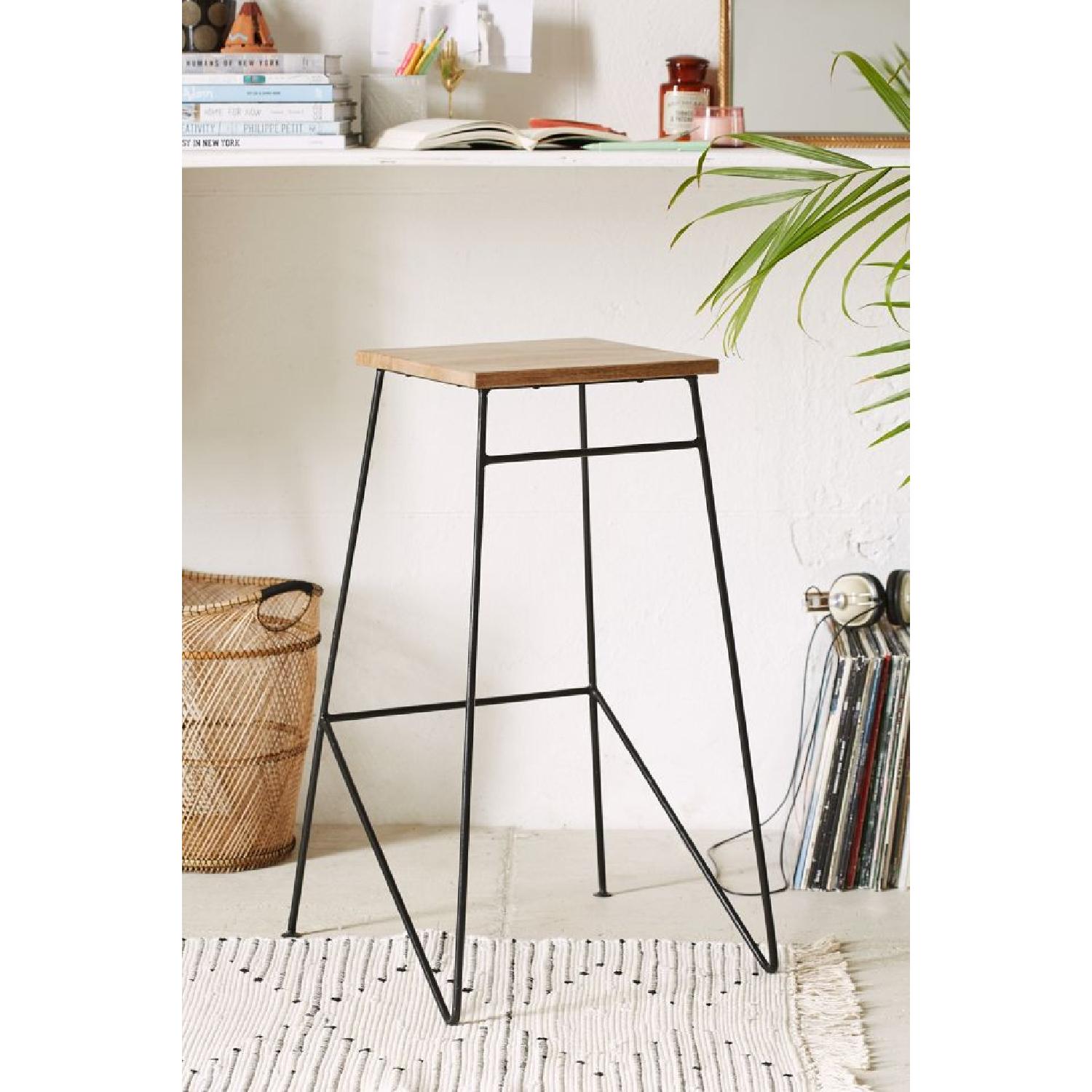 Urban Outfitters Tall Wood and Metal Dining Stools - image-7