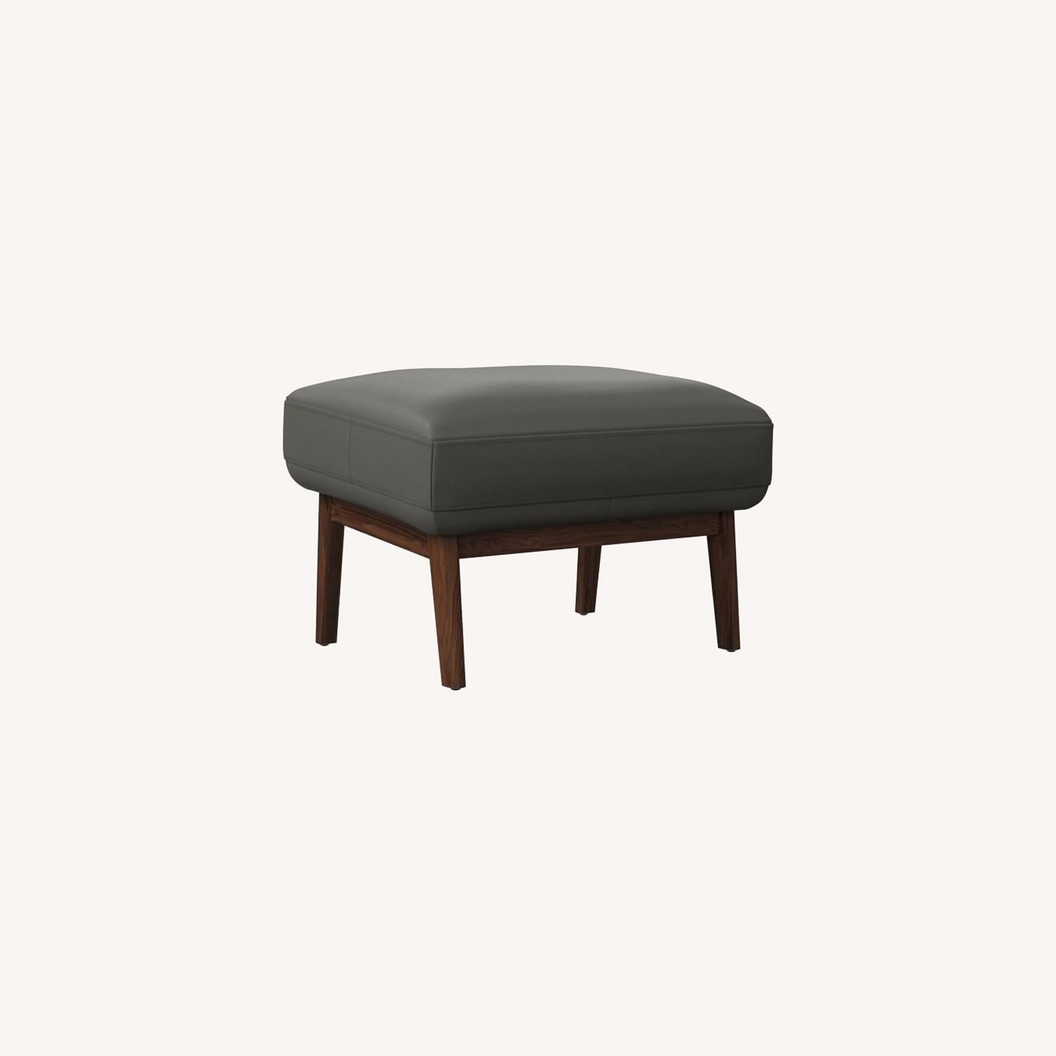 West Elm Ryder Leather Ottoman AptDeco