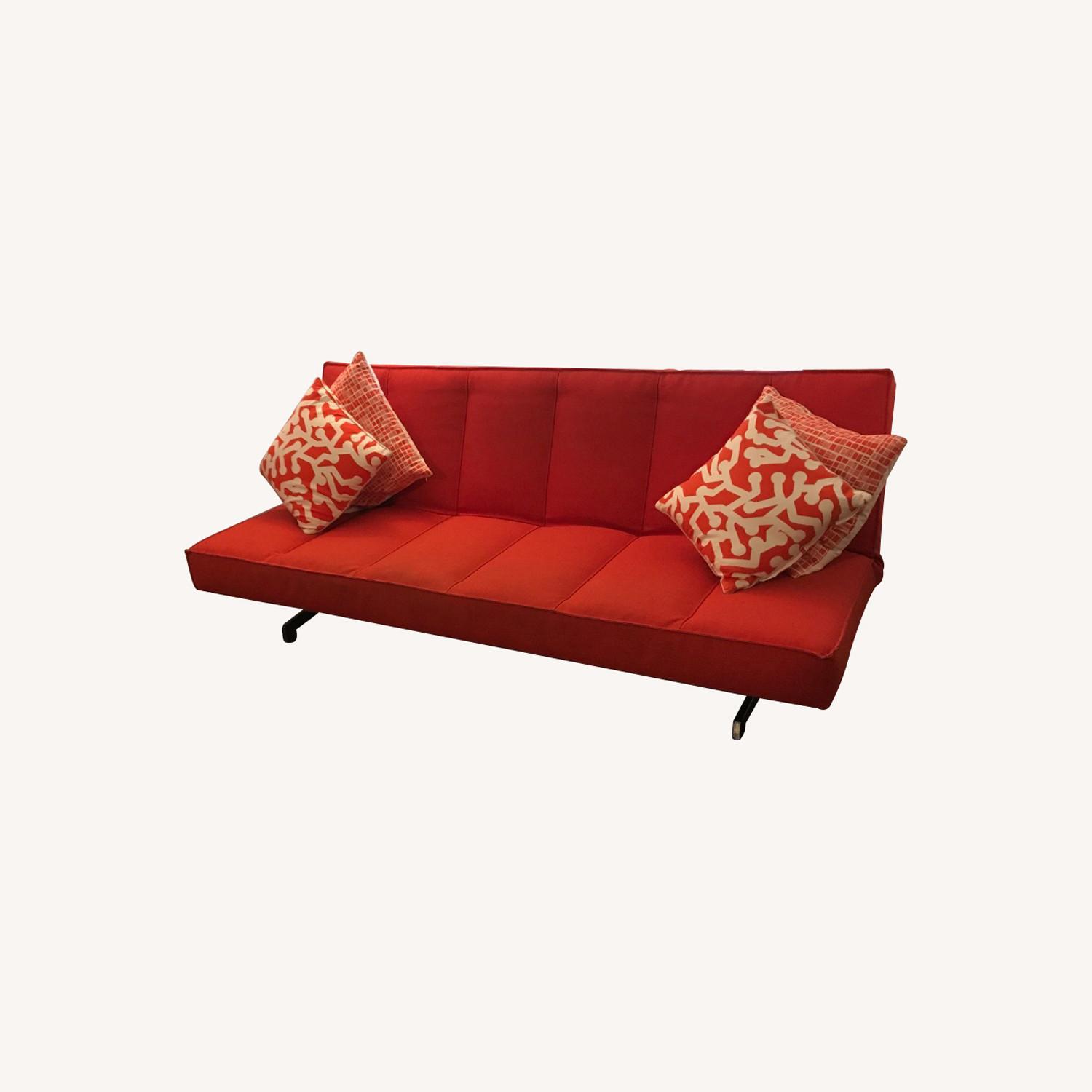 CB2 Orange Sleeper Sofa - image-0
