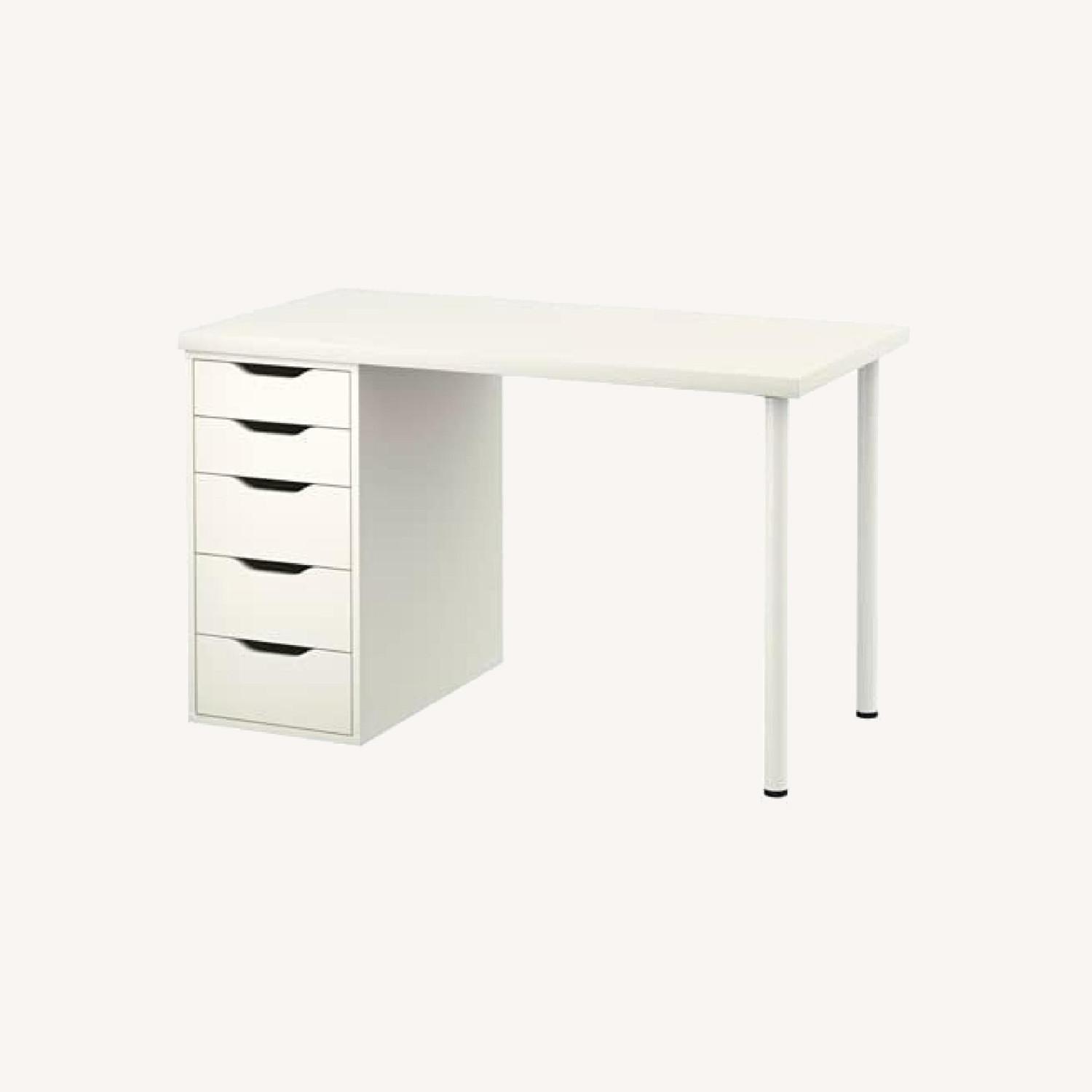 IKEA Large Office Table with 5Drawers Set AptDeco