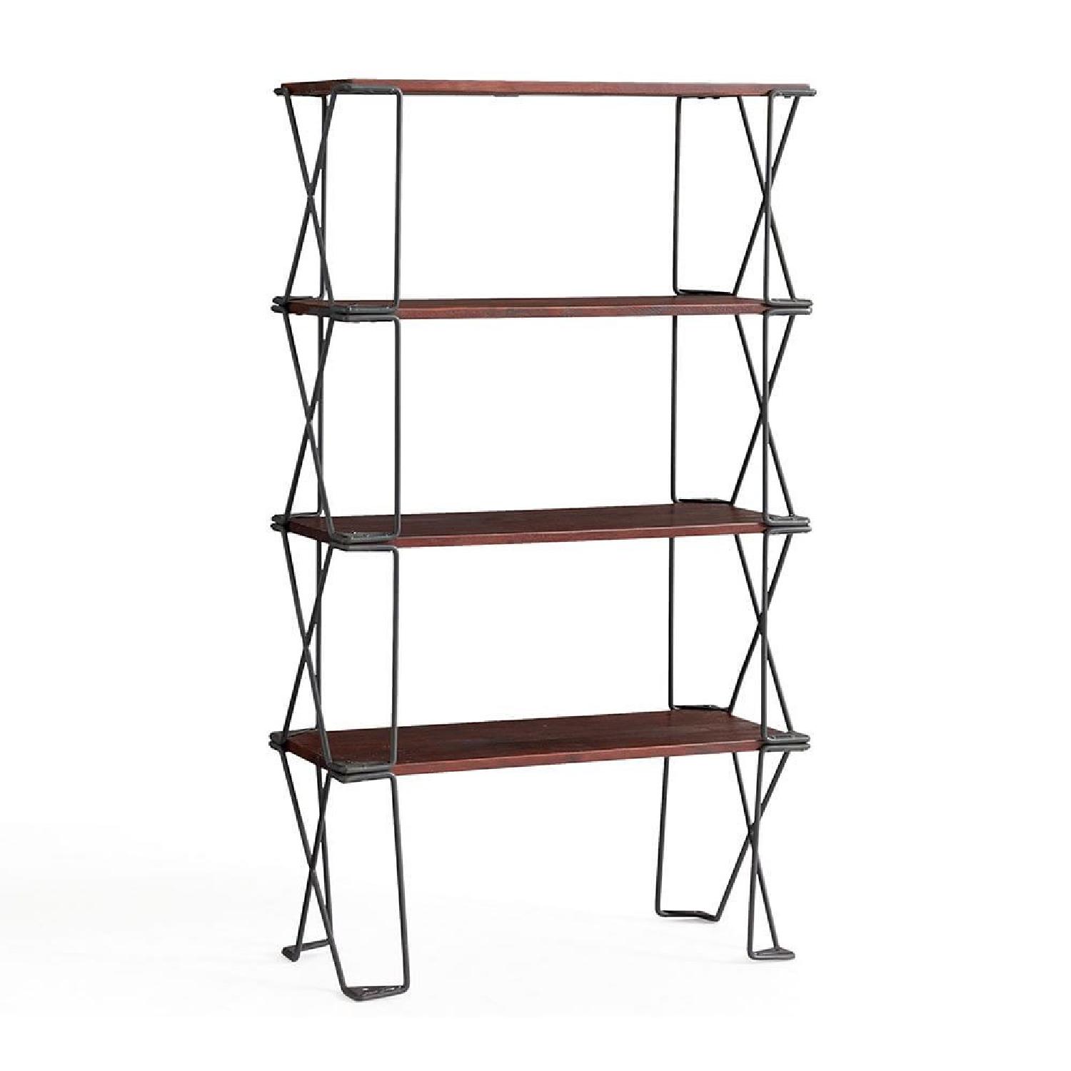Pottery Barn Wood and Iron Industrial Shelves - image-5