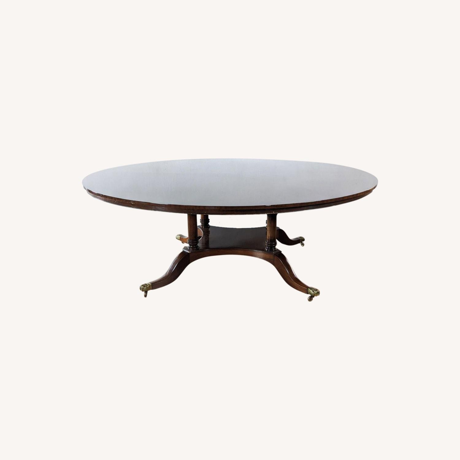 84" Inlaid Solid Wood Table - image-0