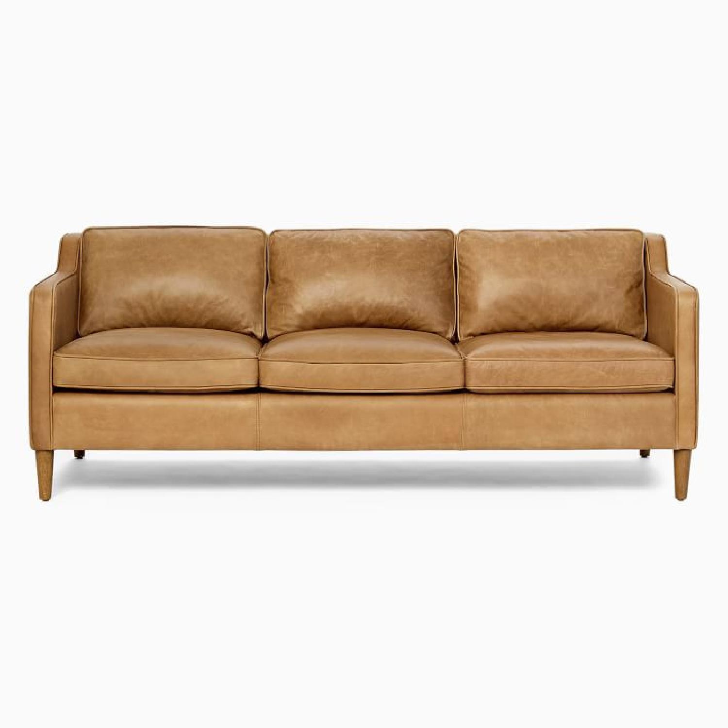 West Elm Hamilton Leather Sofa - image-4