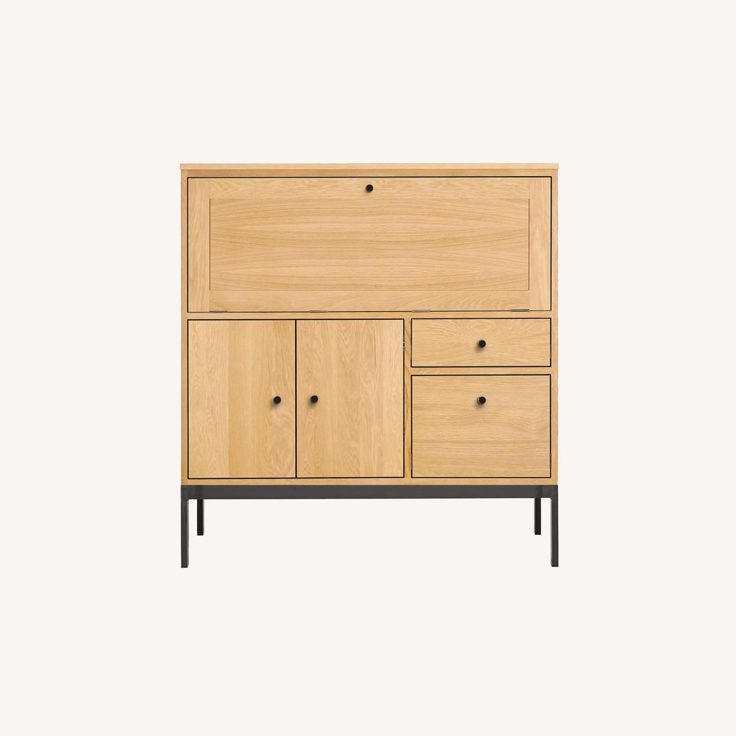 Room & Board Linear Office Armoire desk in maple AptDeco