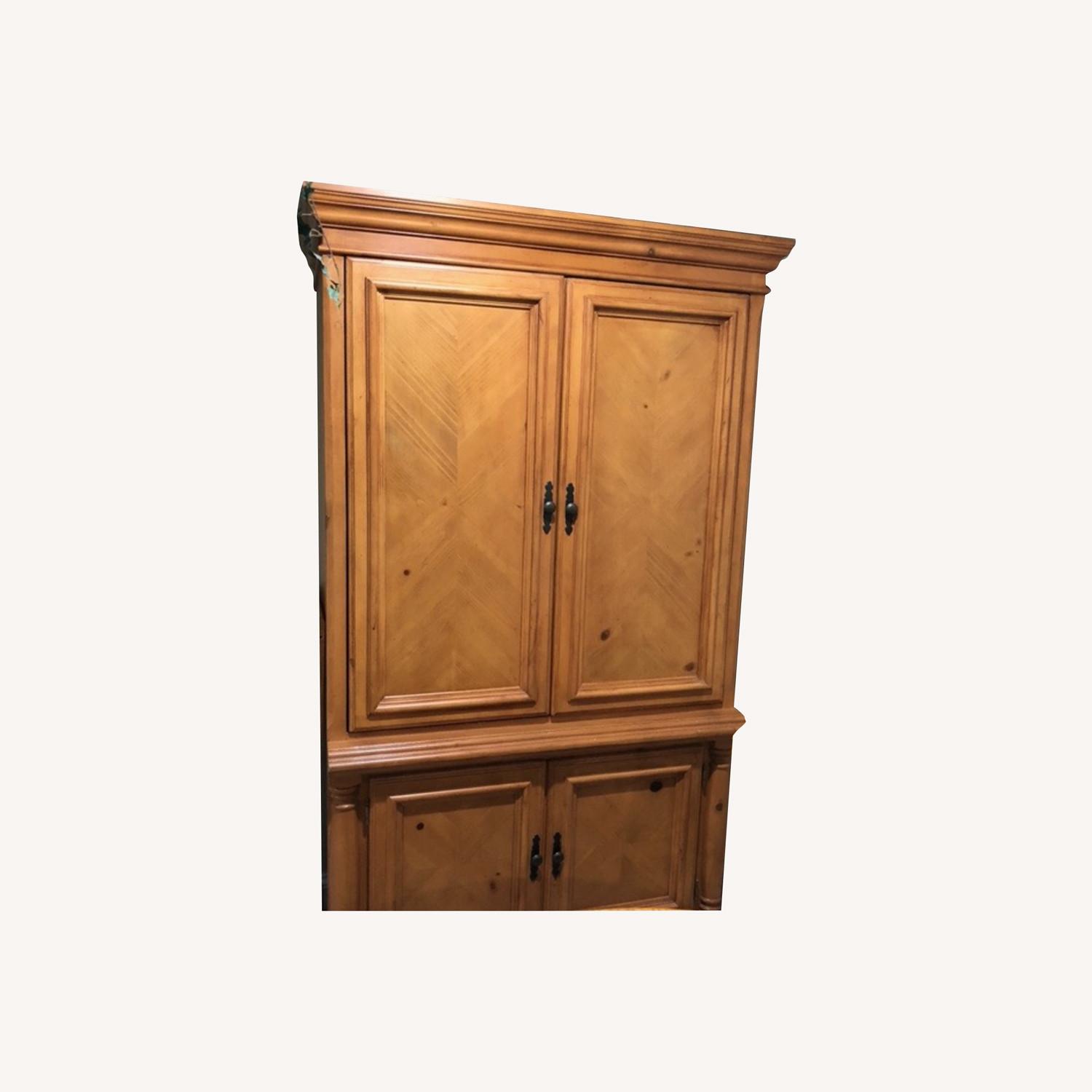 Oak TV Armoire AptDeco