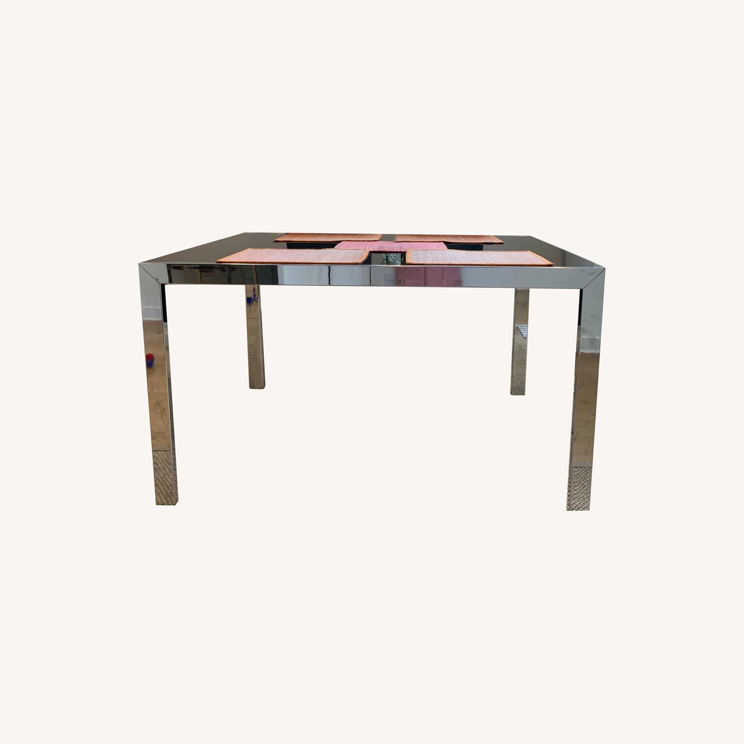 Calligaris Extendable Dining Table | Black Glass & Chrome - image-0