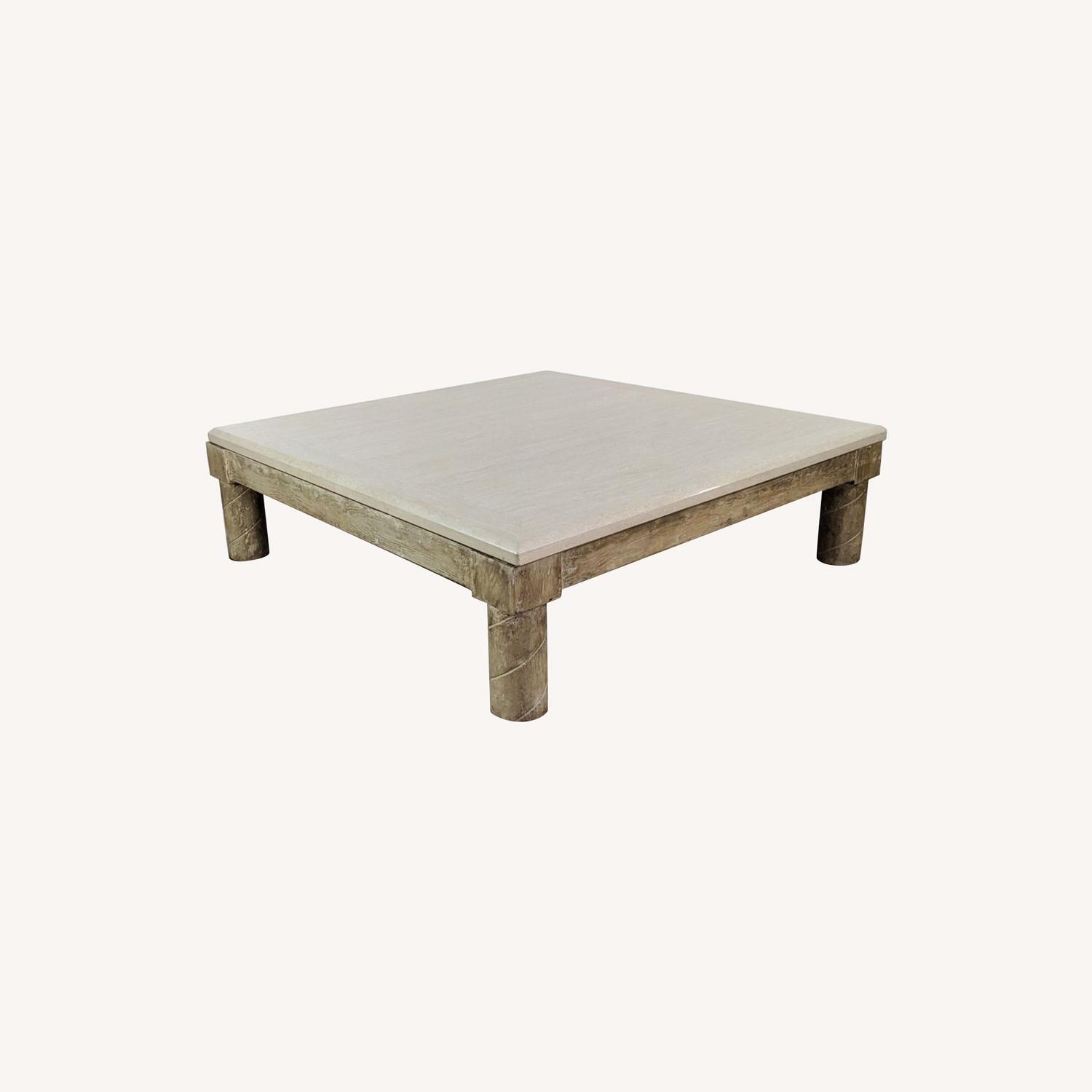 Custom Travertine Coffee Table AptDeco
