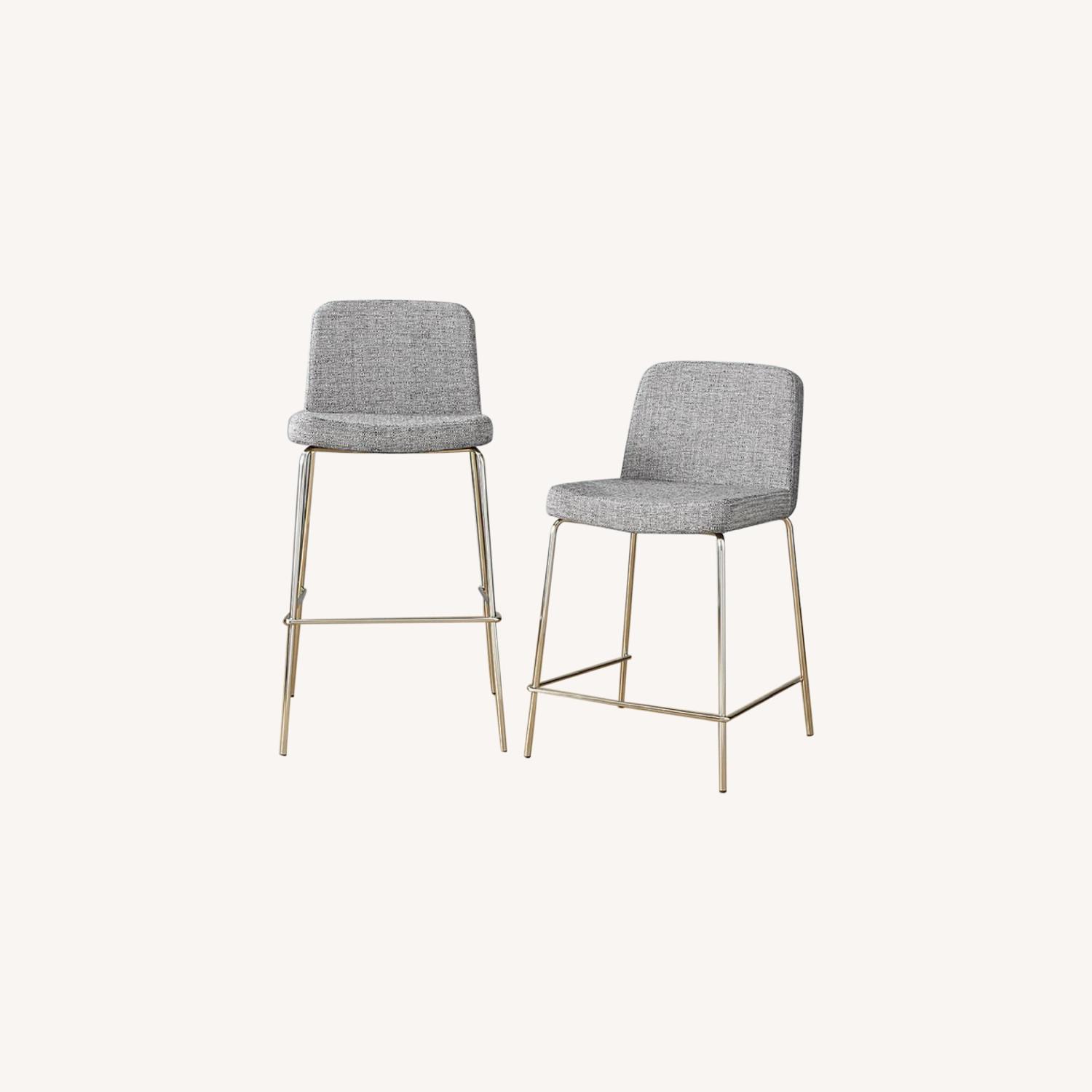 CB2 Grey Fabric Counter Height Chairs/Stools AptDeco