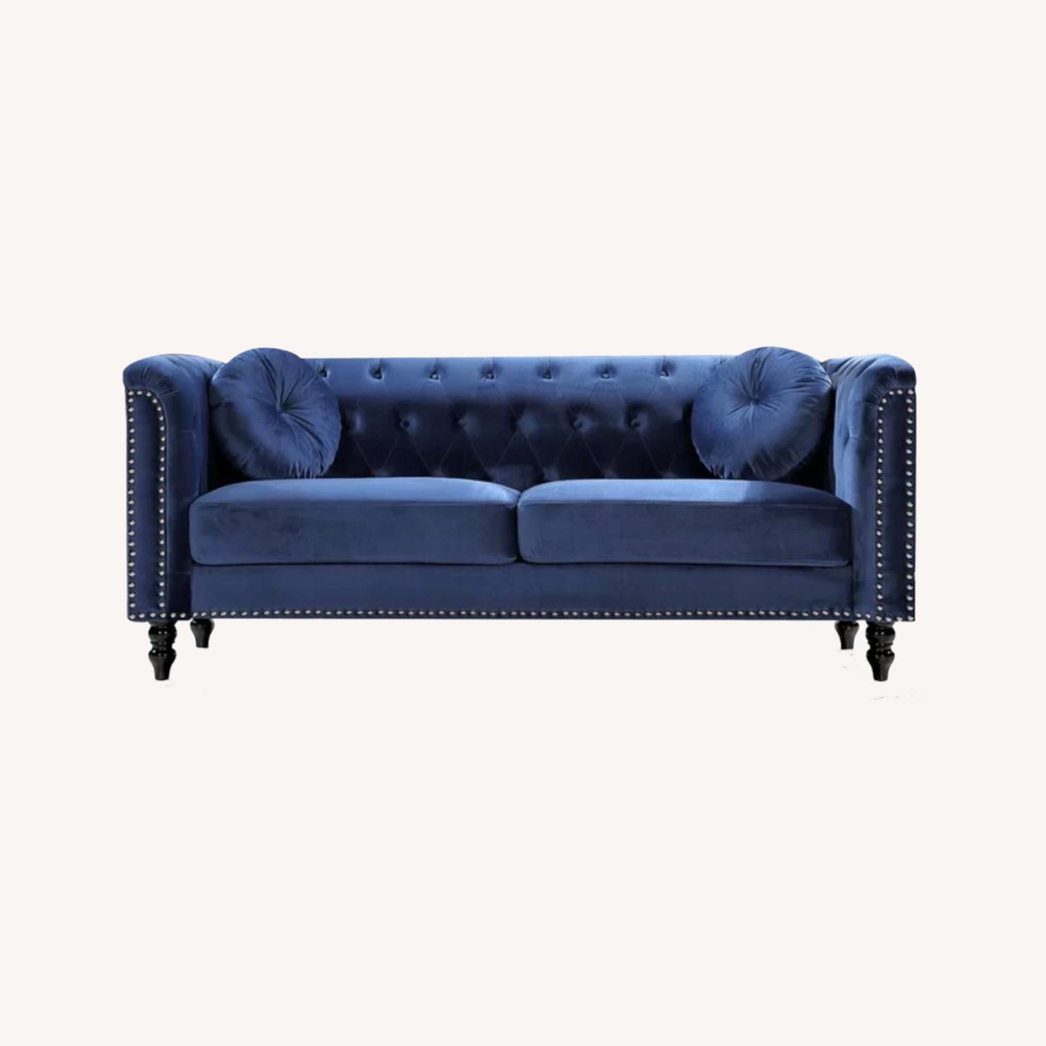Wafair Blue Velvet Sofa/Couch - image-0