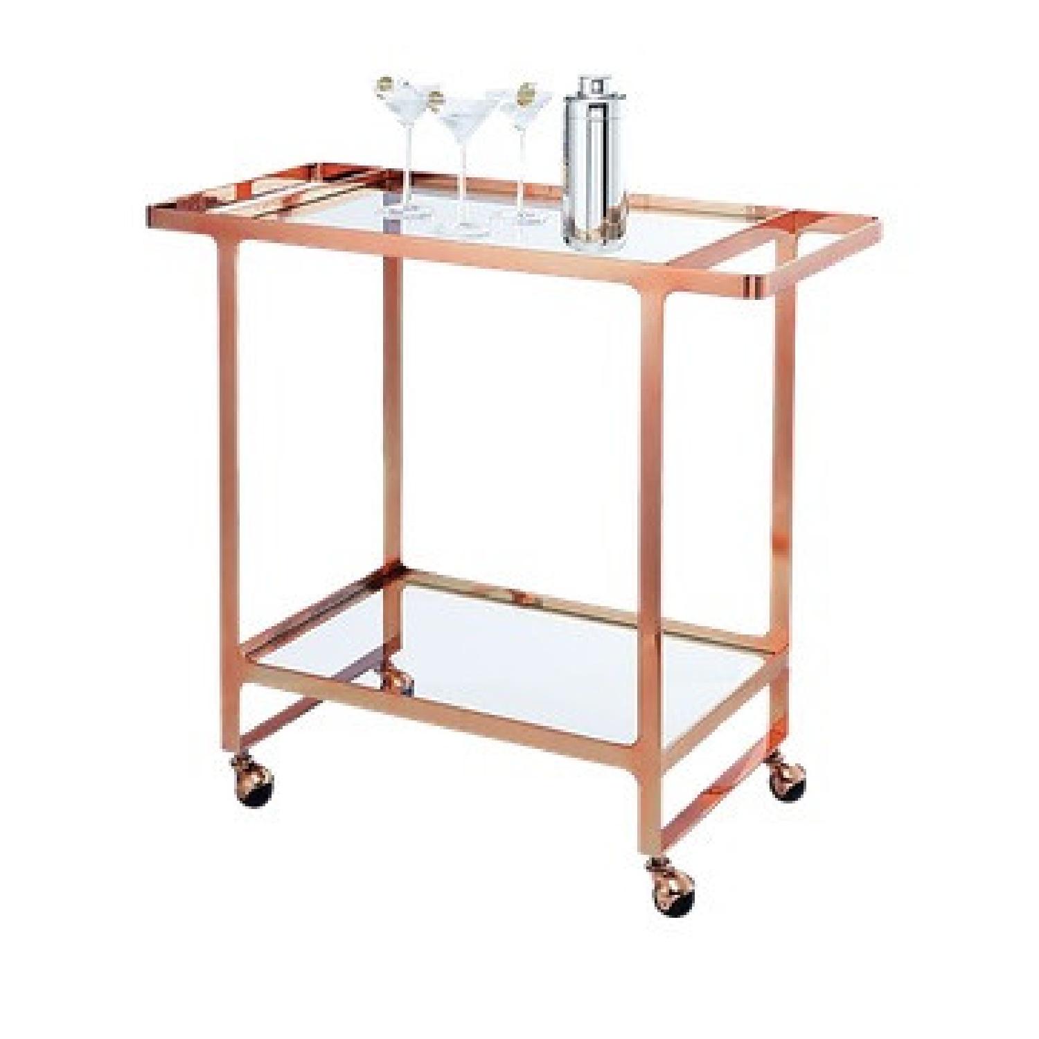 CB2 Dolce Vita Copper Bar Cart AptDeco
