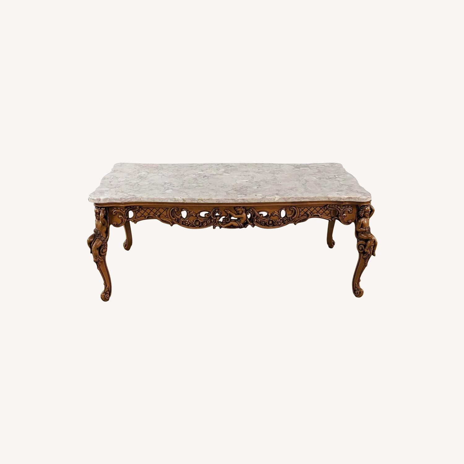 Vintage Marble Top Coffee Table - image-0