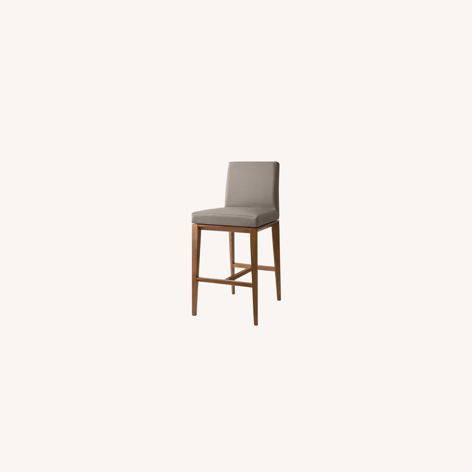 Calligaris Bess Barstools Taupe Leather AptDeco
