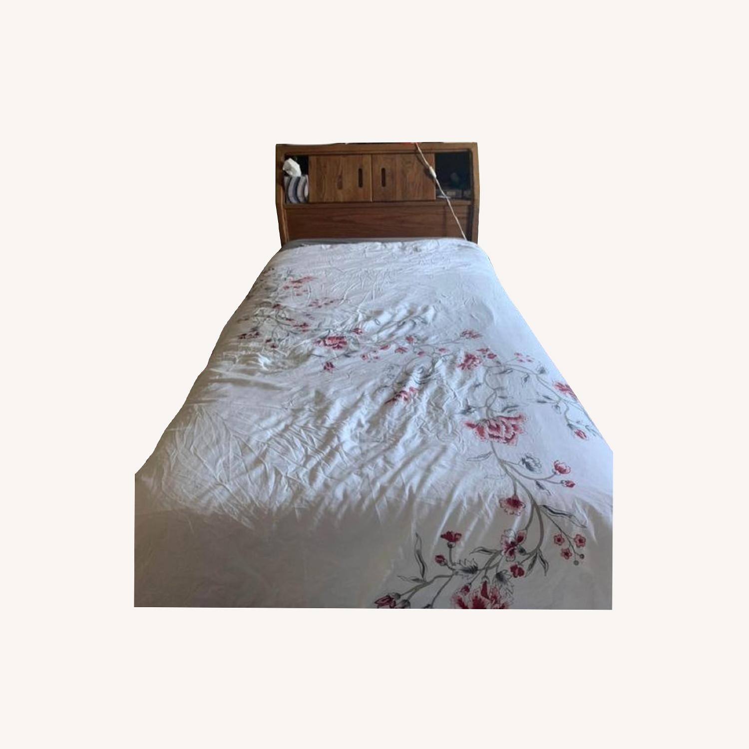 IKEA Twin Bed Frame Oak Wood AptDeco