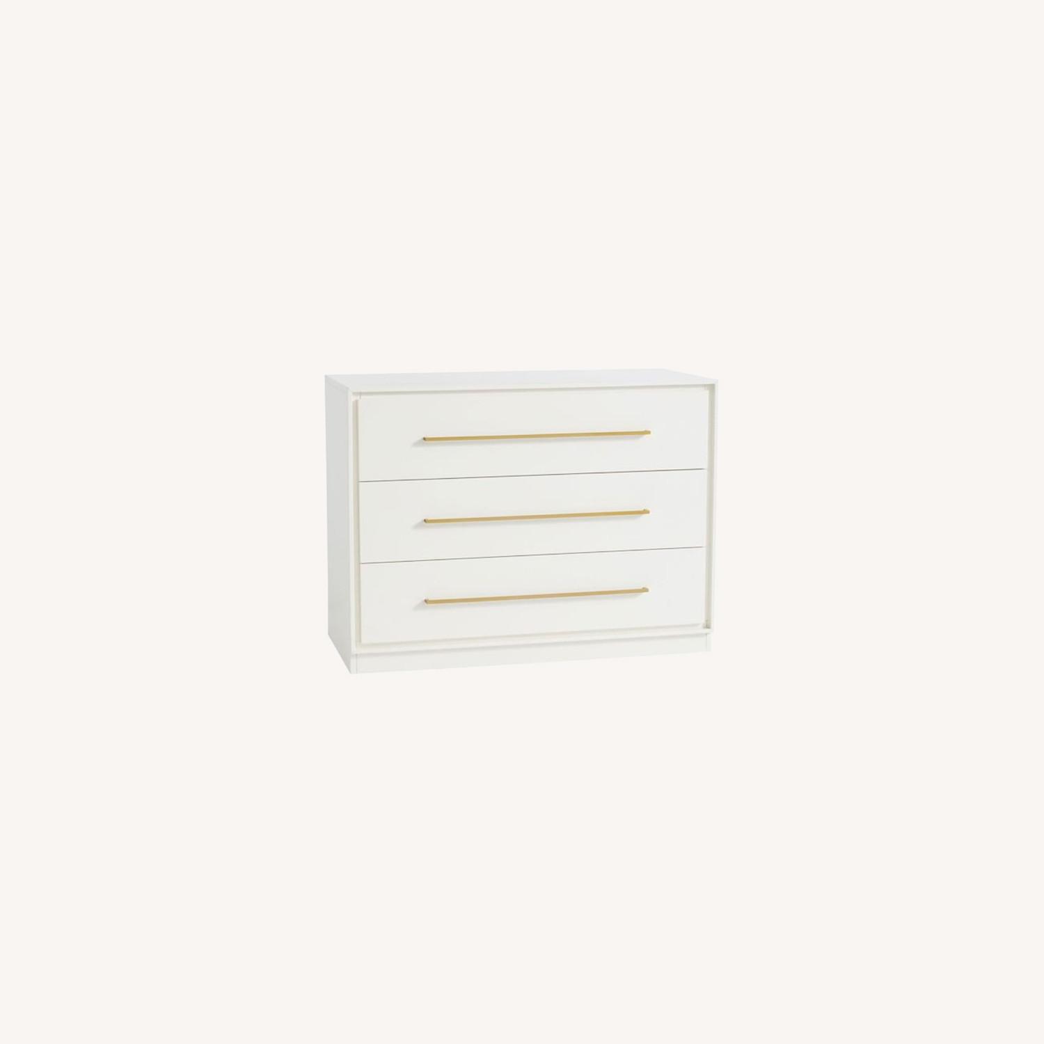 Pottery Barn White Dresser (w/ changing topper) AptDeco