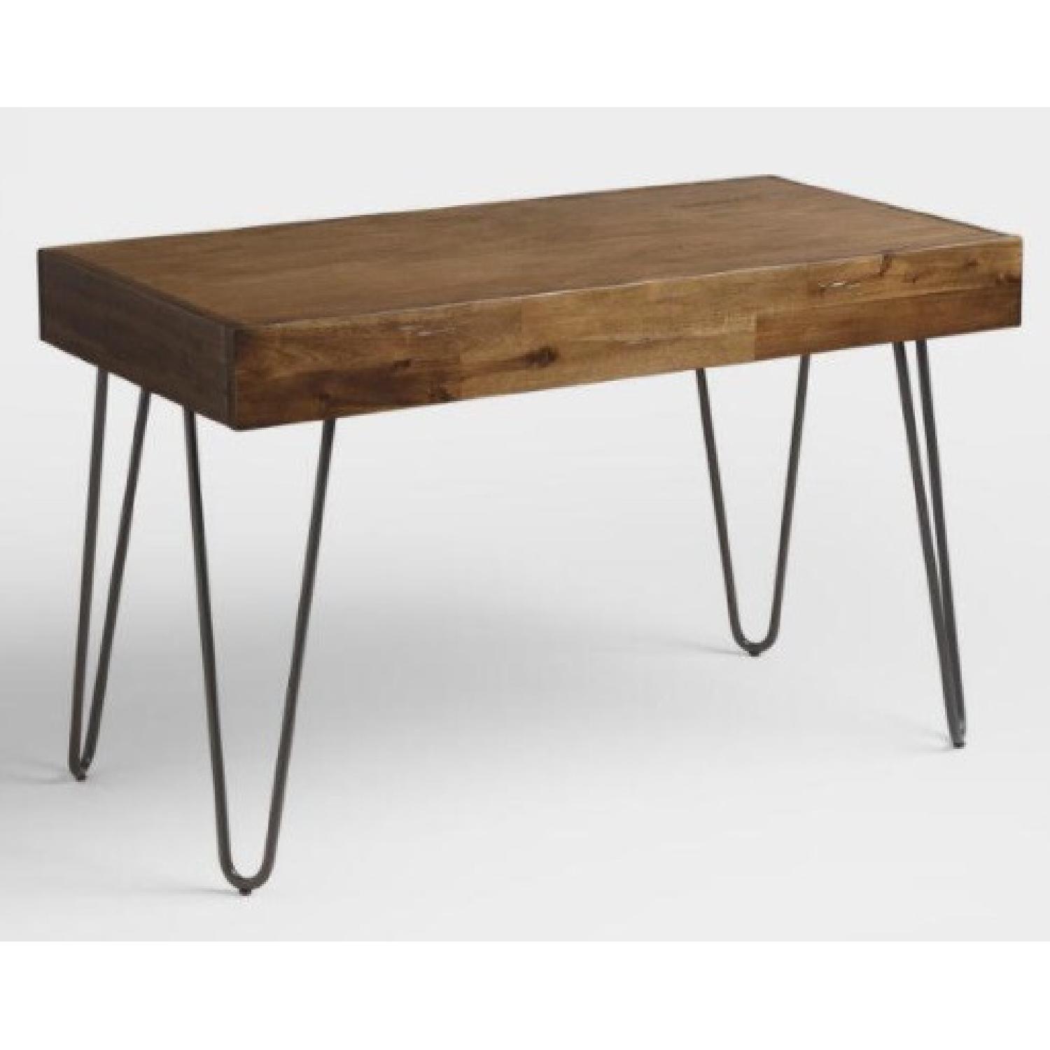 World Market Black Metal and Wood Hairpin Desk - image-4
