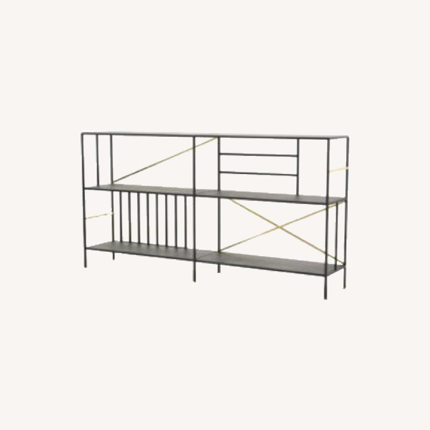 Wayfair Black and Gold Bookshelf AptDeco