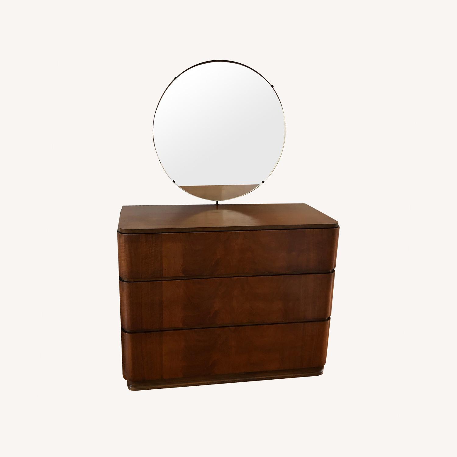 Antique Dresser with Round Mirror AptDeco