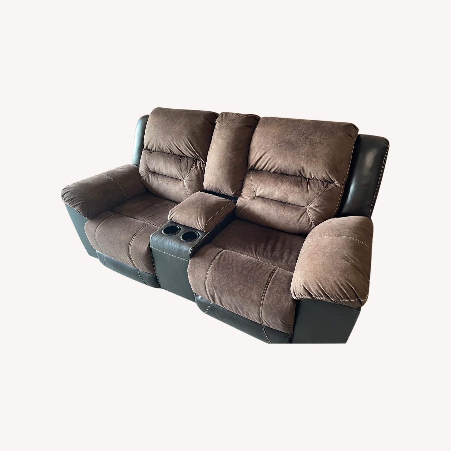 LaZBoy Double Recliner Sofa AptDeco