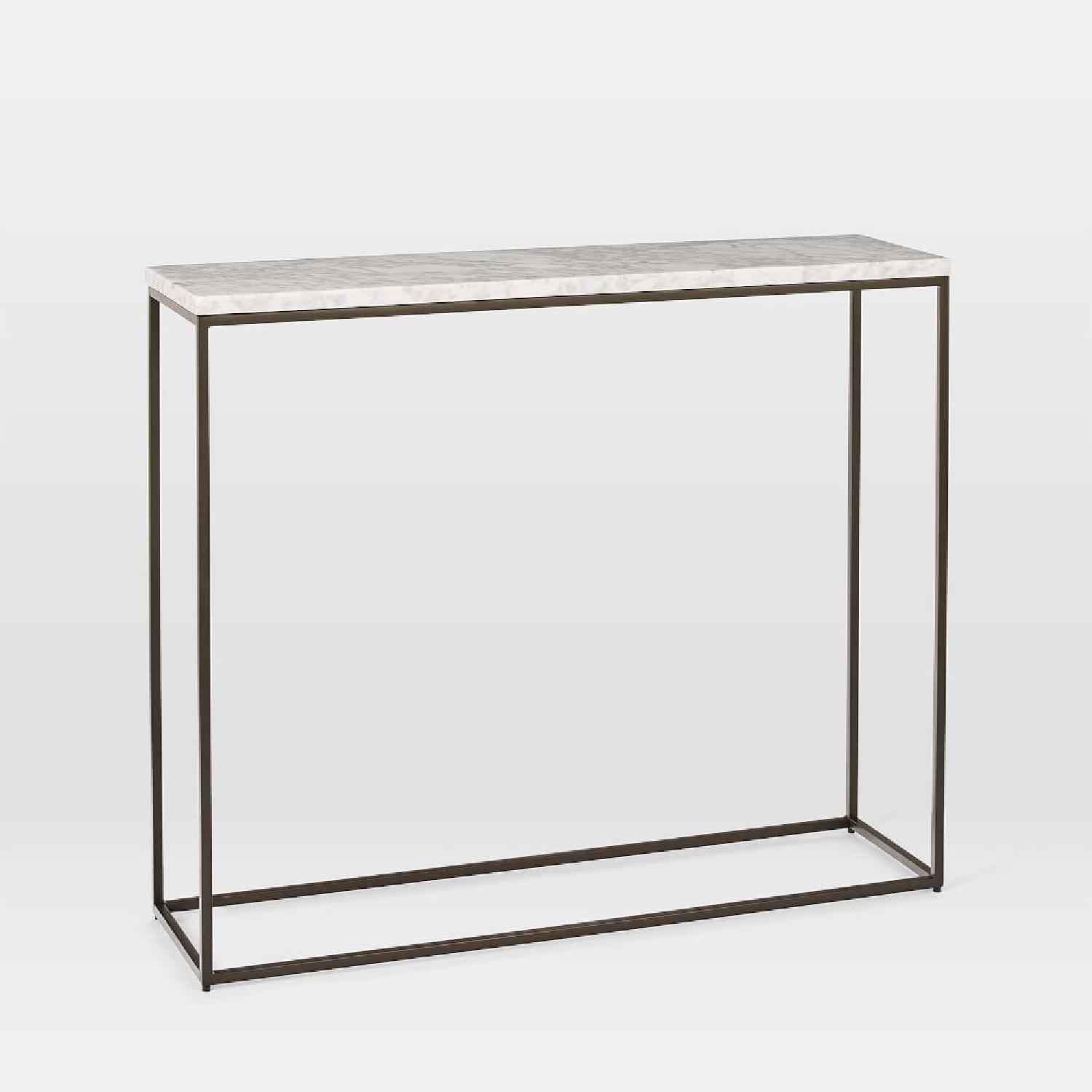 West Elm White Marble Console Table - image-4
