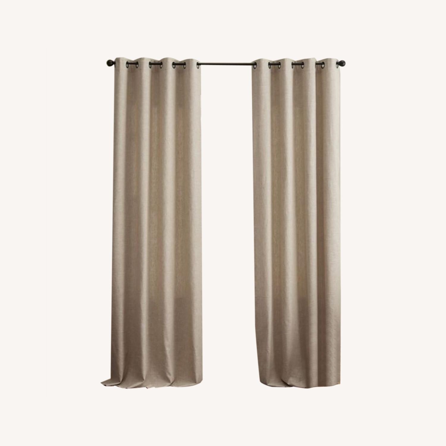 Pottery Barn Linen Curtains with Blackout Liners - image-0