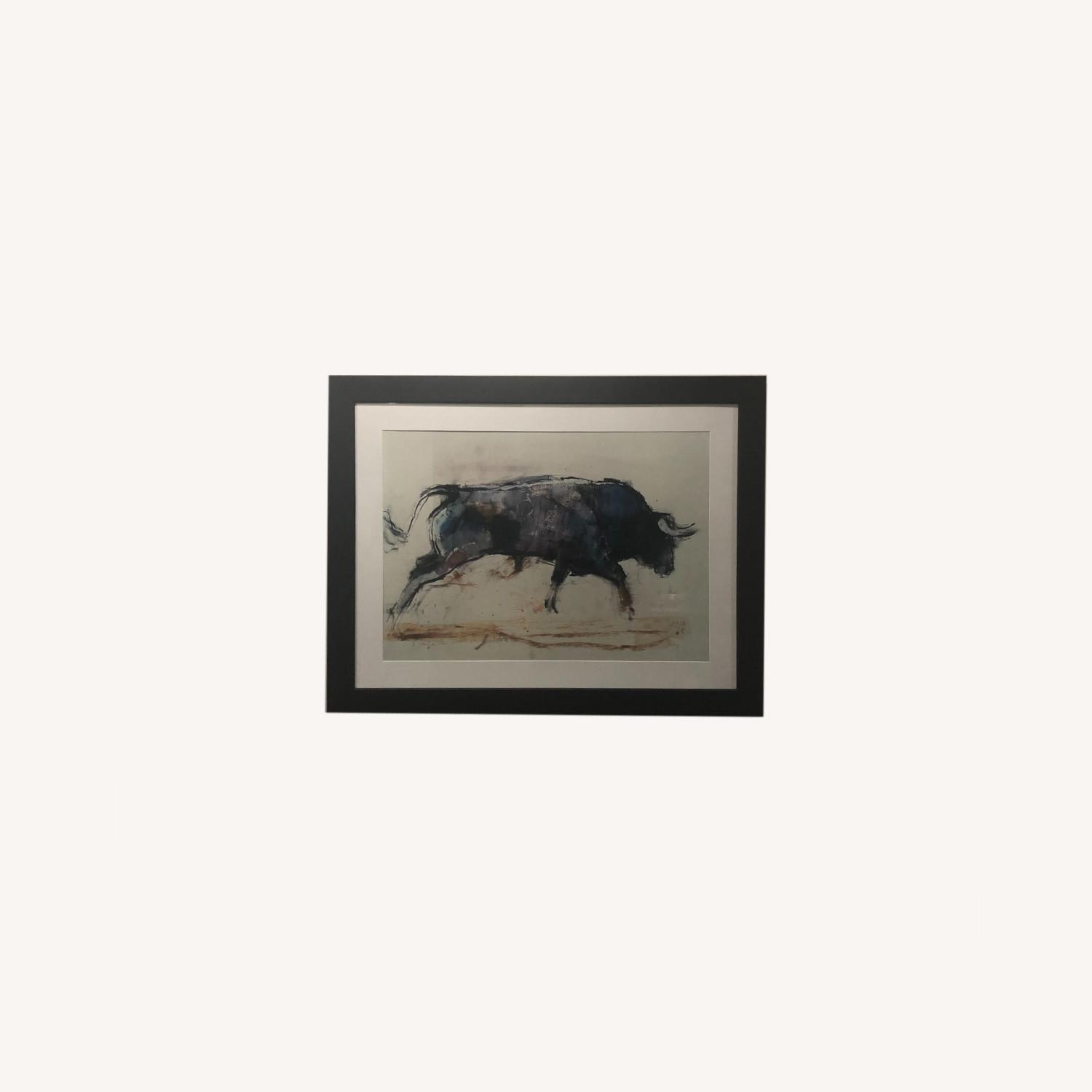 Framed Wall Art Charging Bull AptDeco