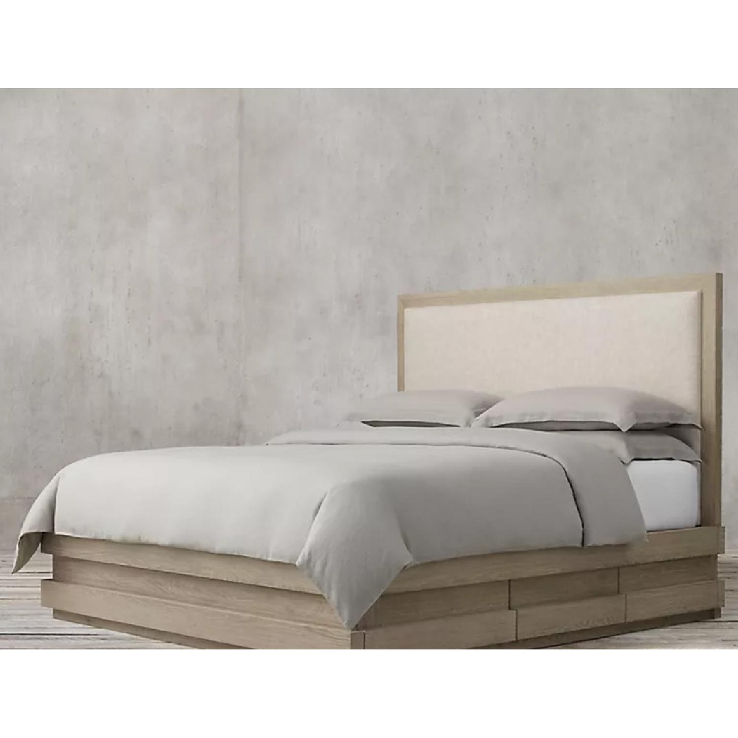 Restoration Hardware Tacked King Bed with Storage AptDeco
