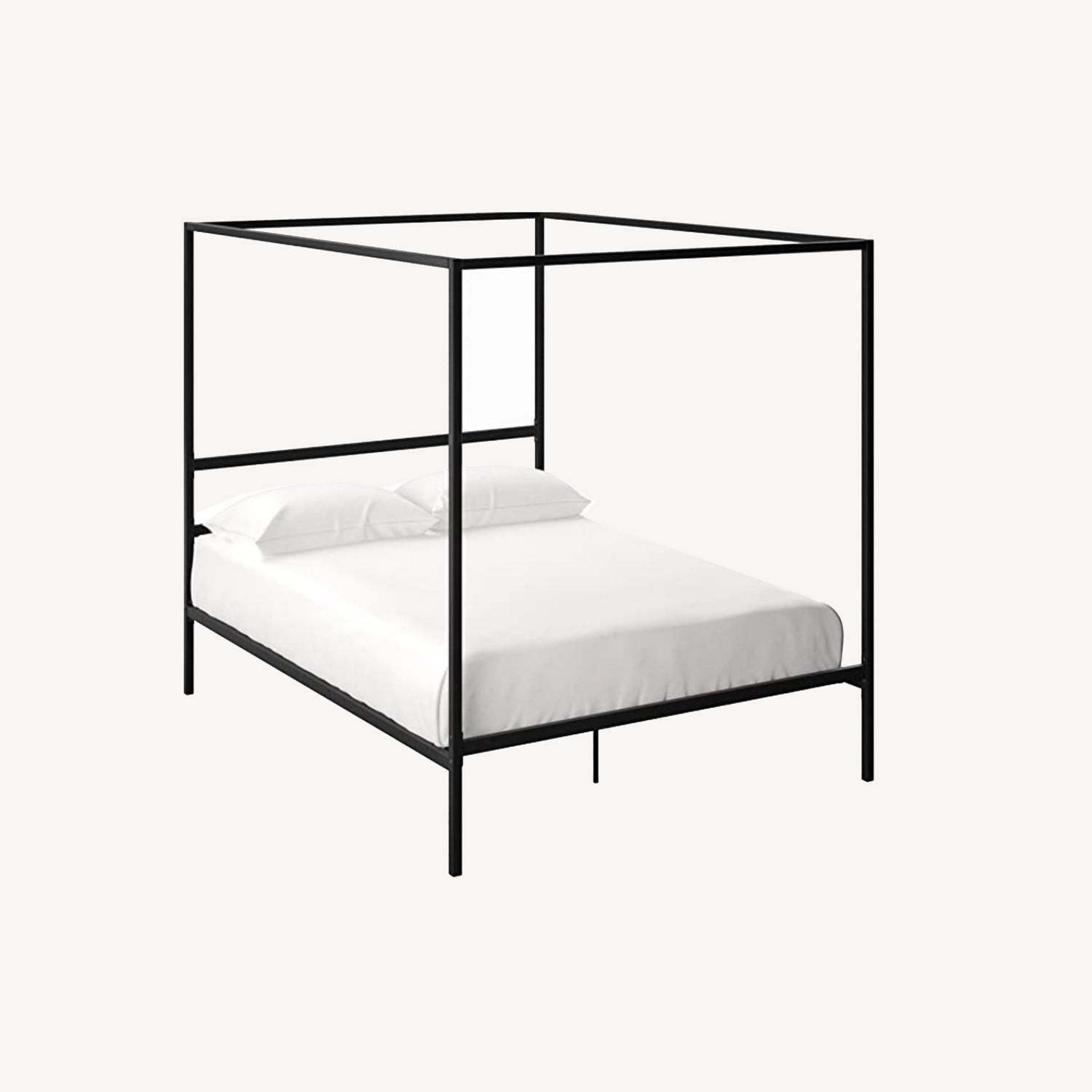 Queen Canopy Platform Bed Frame - image-0