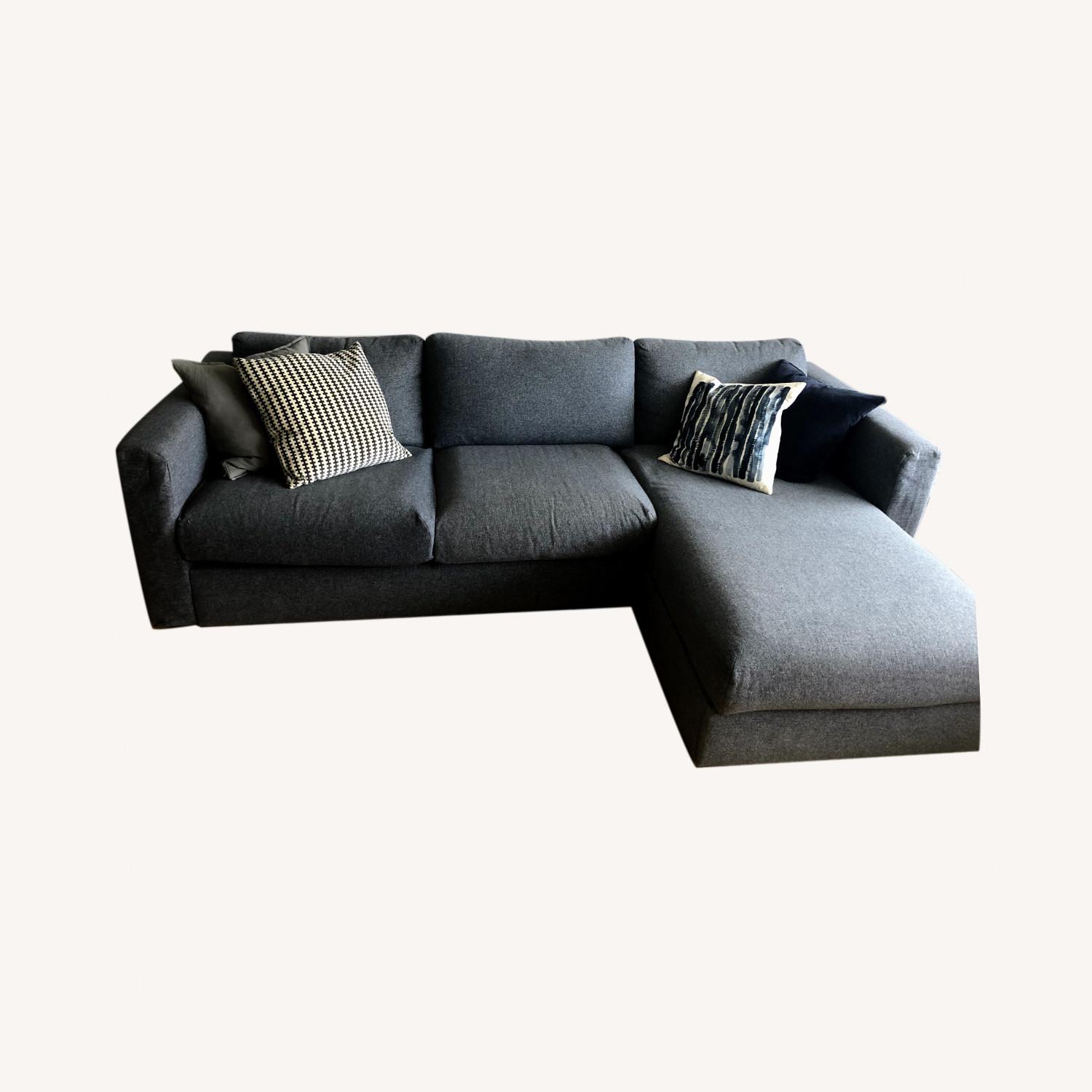 IKEA Gray Sectional Couch with Storage Chaise - image-0