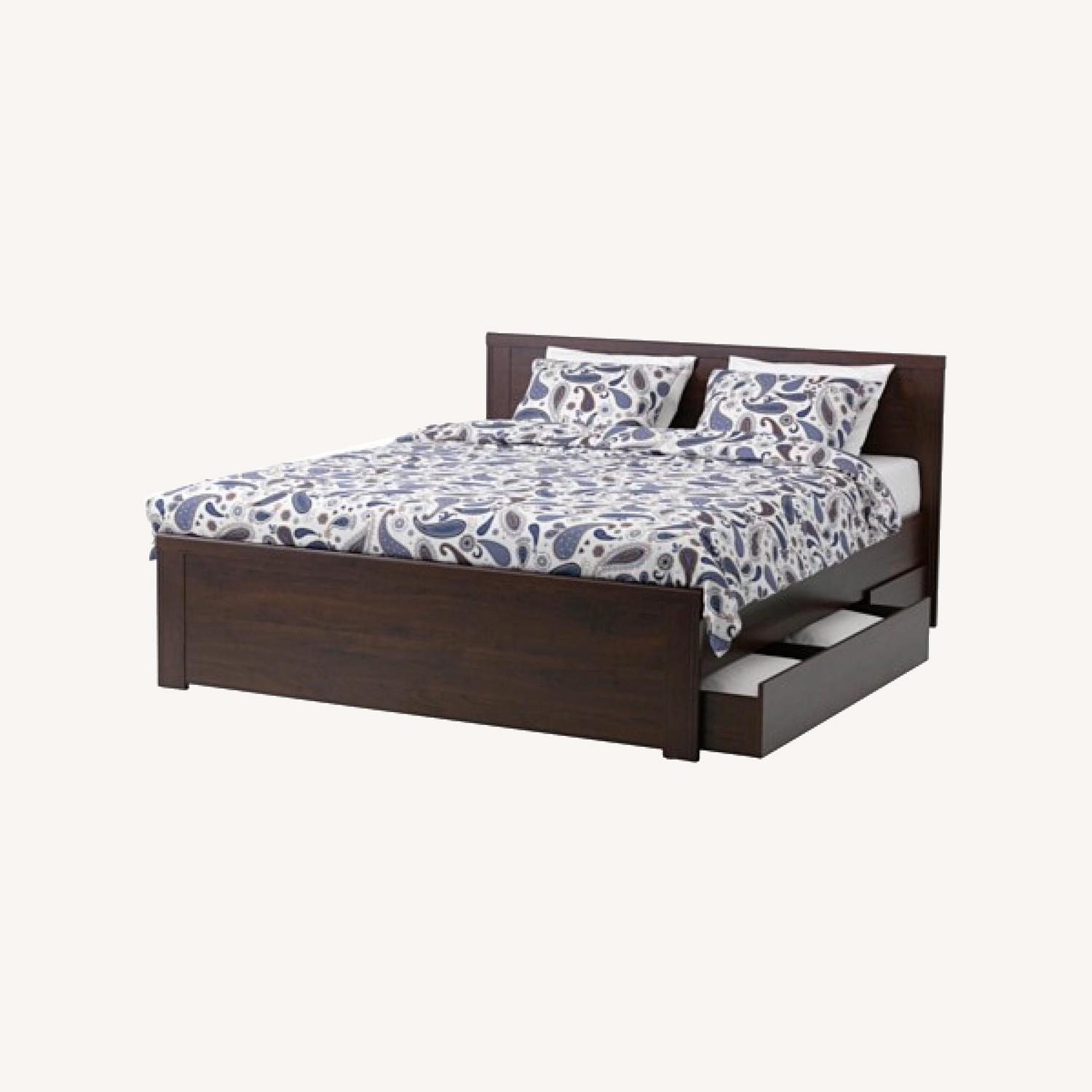 IKEA Brusali Bed With Storage Drawers - image-0