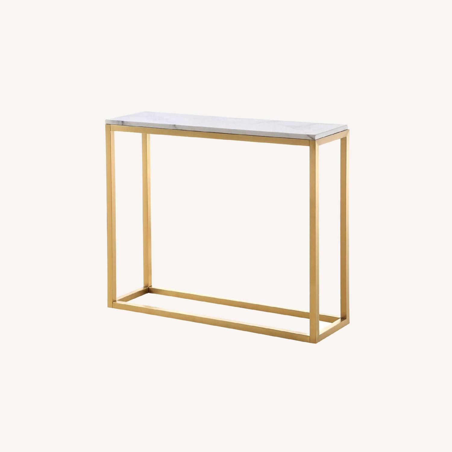 Marble and Gold Console Table AptDeco