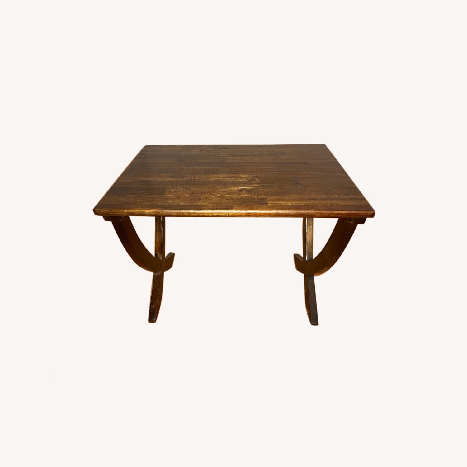 Solid Dark Wood Accent Table AptDeco
