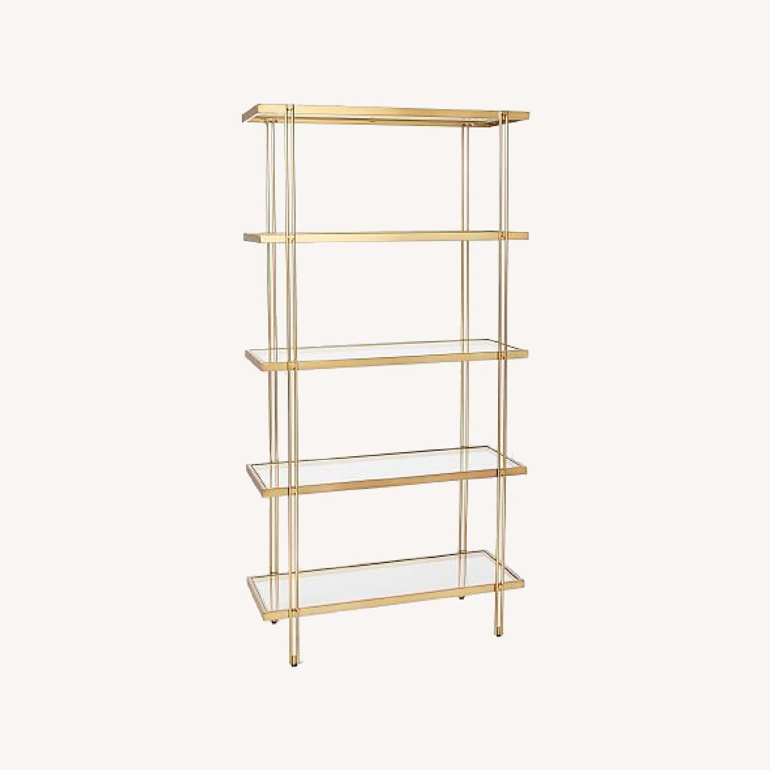West Elm Fulton Bookshelf in Antique Brass & Gold AptDeco