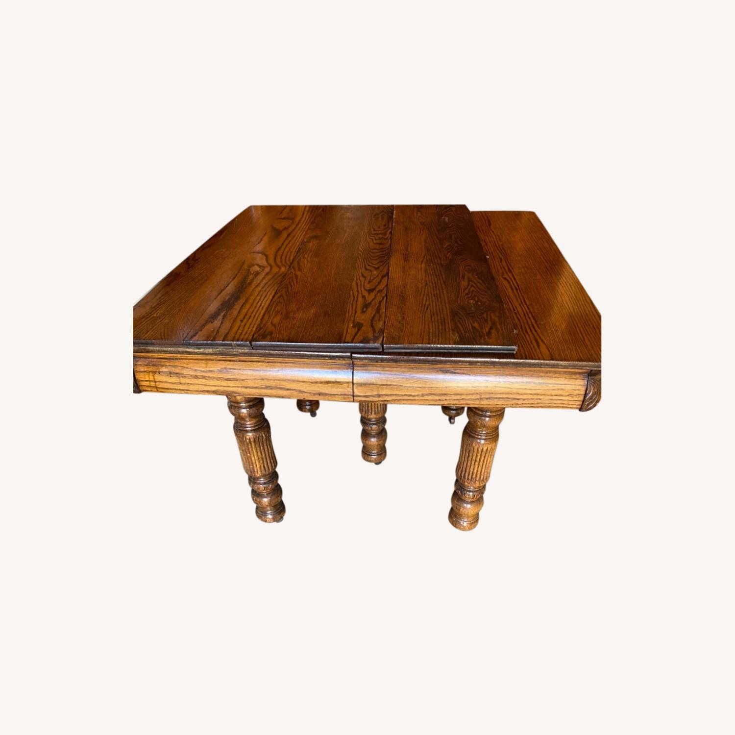 Tiger Oak Dining Table AptDeco