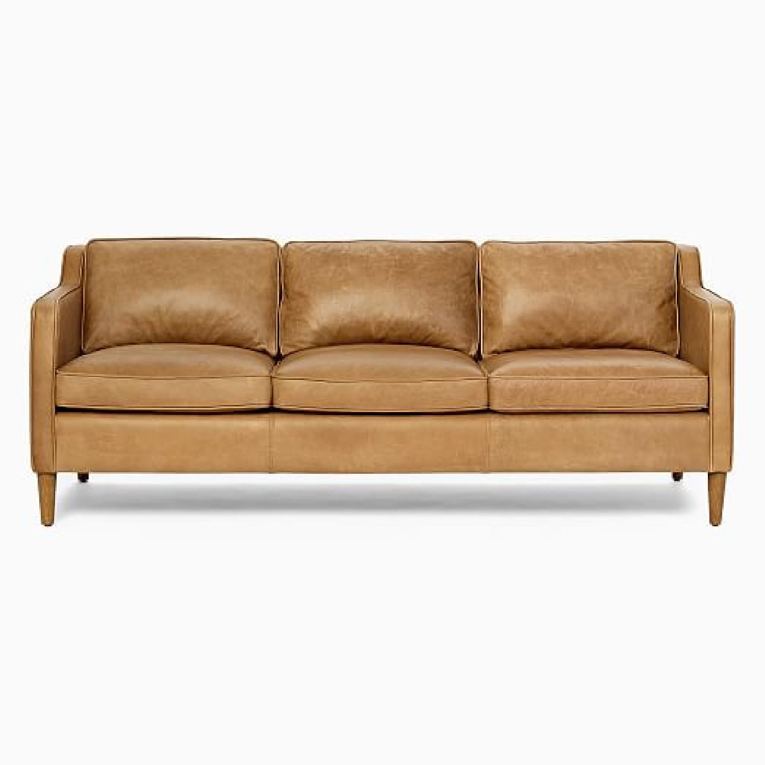 West Elm Hamilton Leather Sofa - image-6