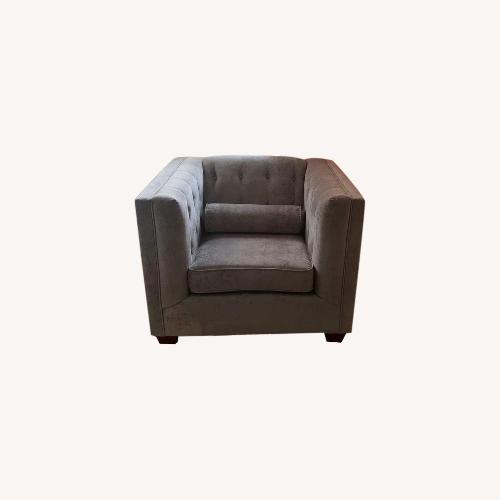 Used Gray Velvet Armchair for sale on AptDeco