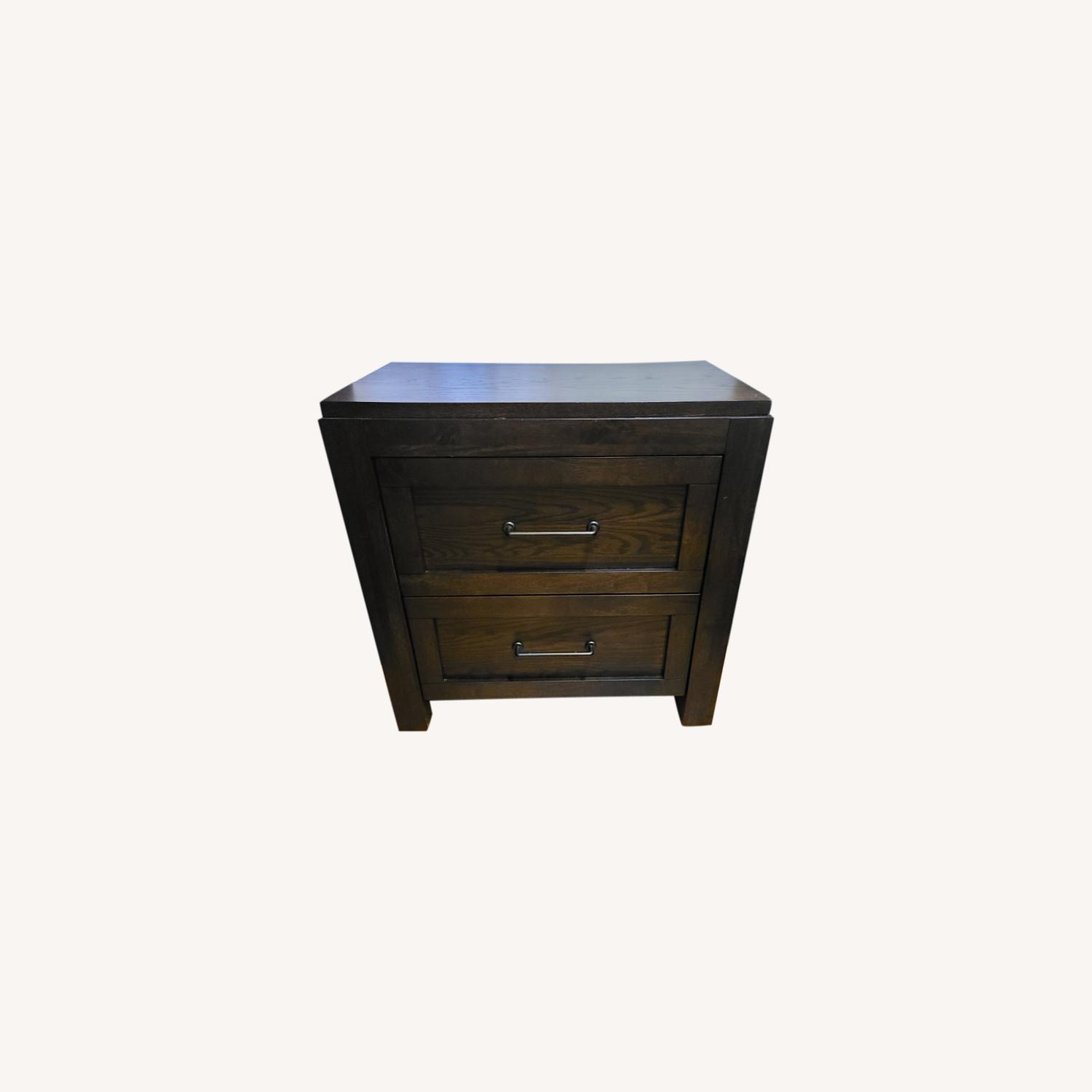 Raymour & Flanigan Dark Brown Nightstand AptDeco
